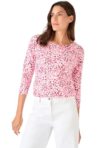 Damart Prêt-à-porter maglia sottile rosa tachista in cotone biologico