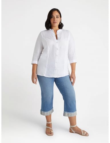 Fiorella Rubino Jeans Jeans Cropped con Bordo in Pizzo 46 Plus dritti