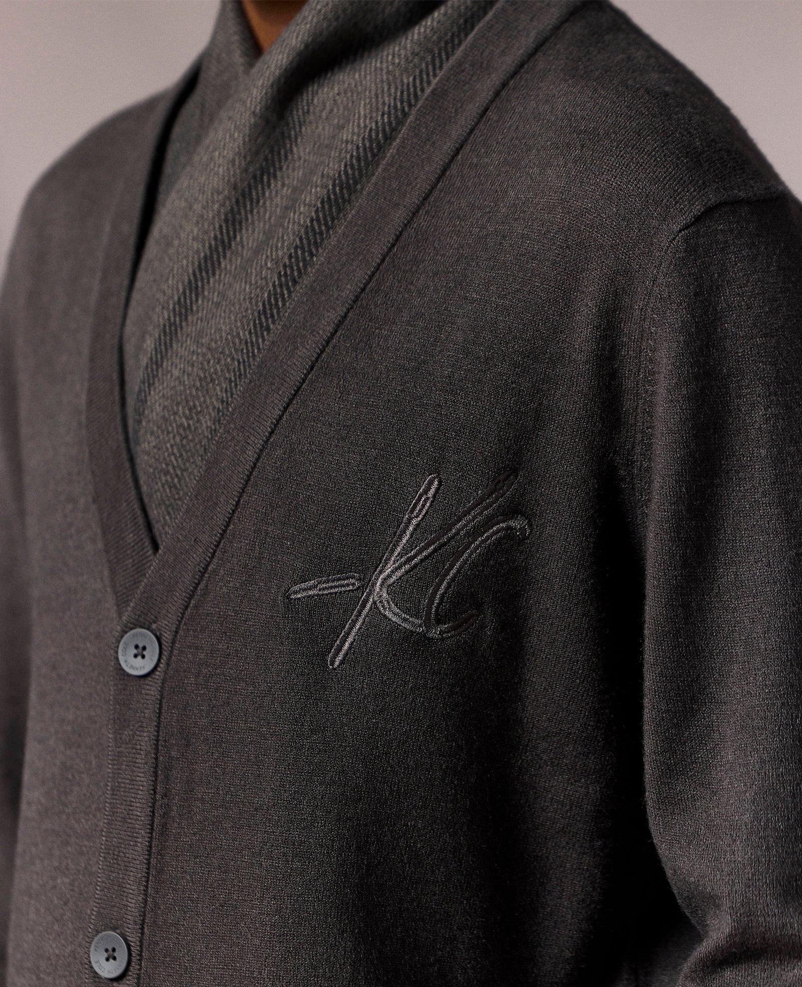 Kenneth Cole Reaction Clothing Logo Cardigan uomo grigio antracite