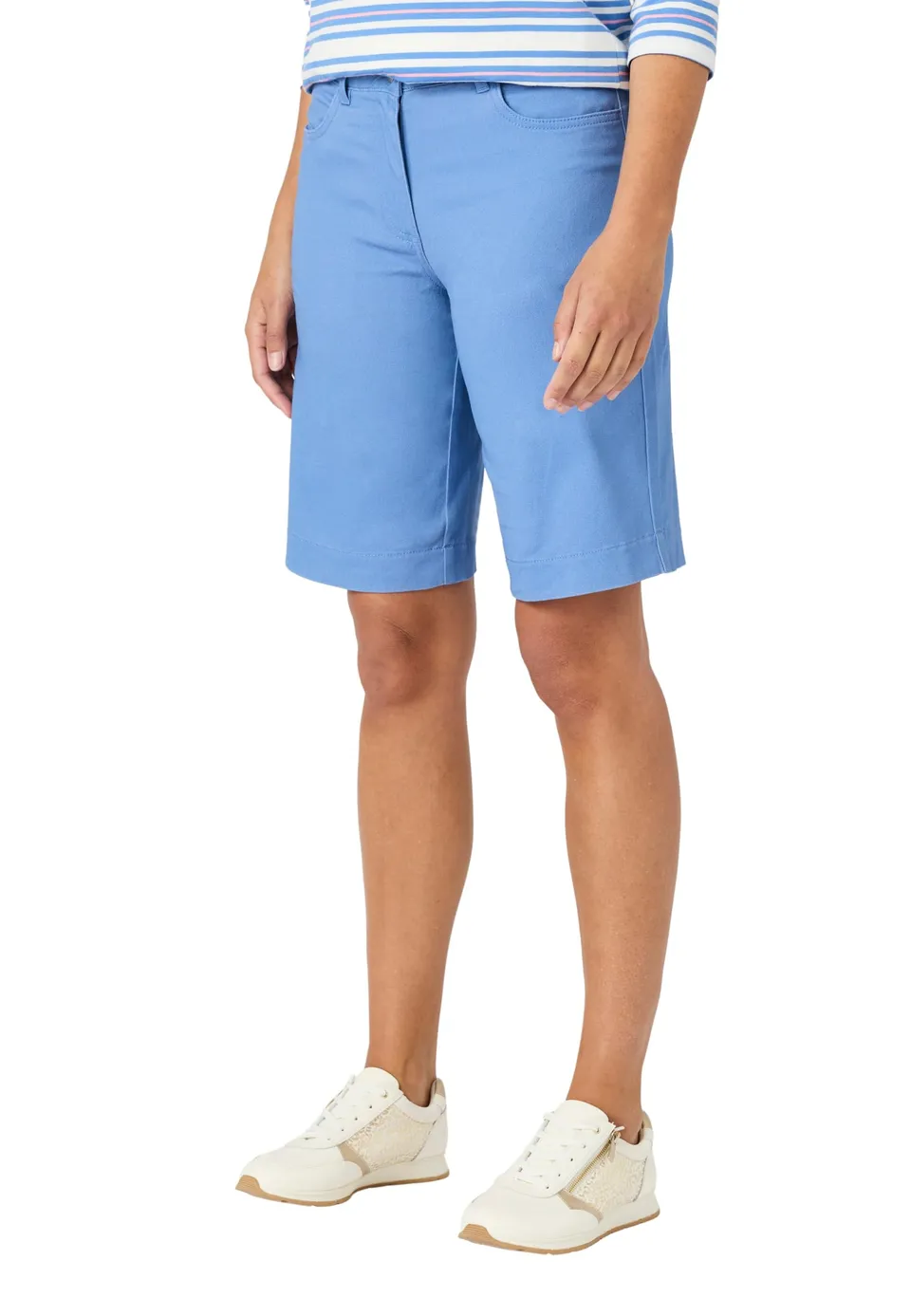 Damart Prêt-à-porter Bermuda blu in cotone stretch