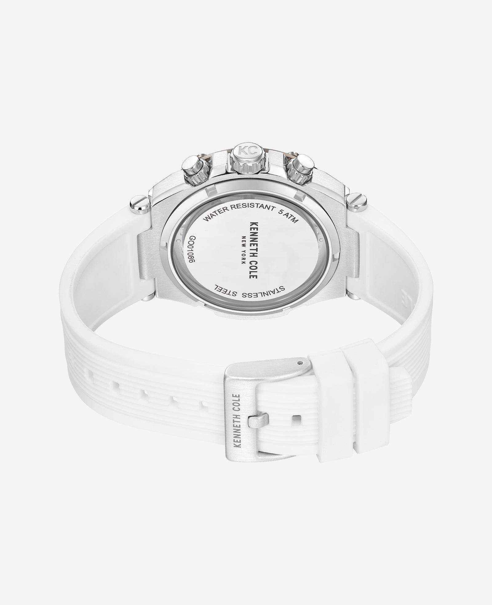 Kenneth Cole Reaction Watches Chronograph Sport Silicone Strap Watch orologio cronografo bianco