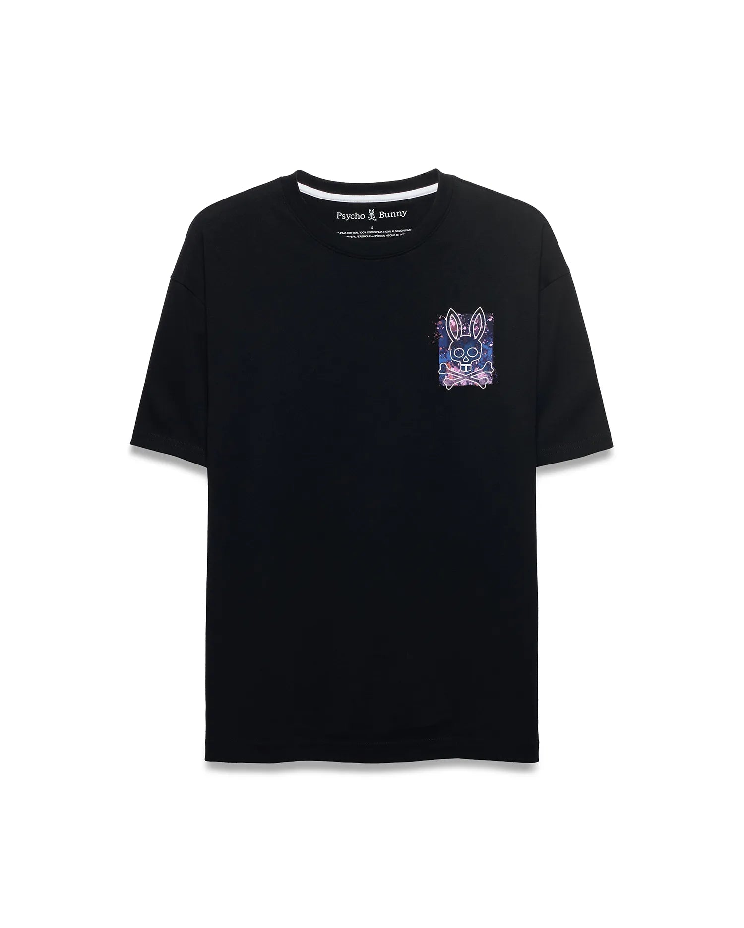 Psycho Bunny Men's Tees Men's Isaac Splatter Back Graphic t-shirt nera XXS-XXXL Pima