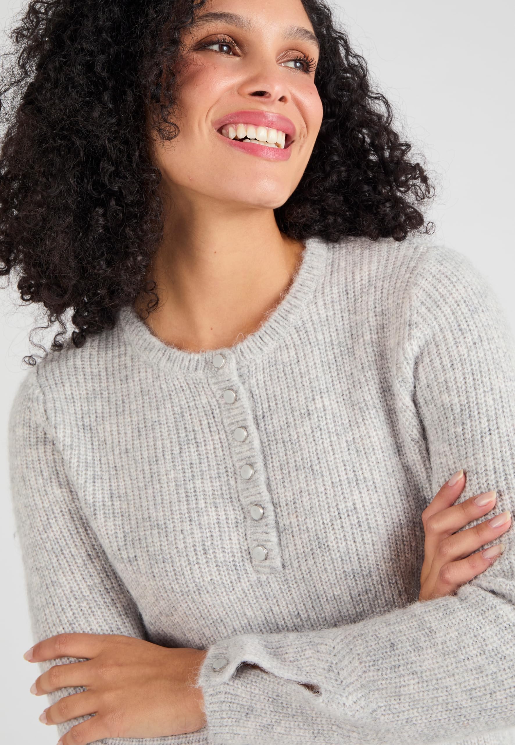 Damart Prêt-à-porter maglione grigio etere 38-40 con alpaca