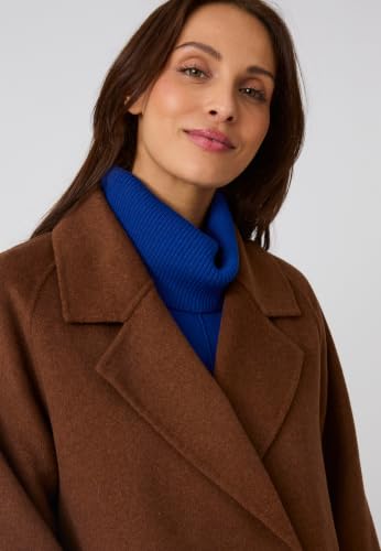 Damart Prêt-à-porter Cappotto donna marrone cioccolato in lana e cashmere