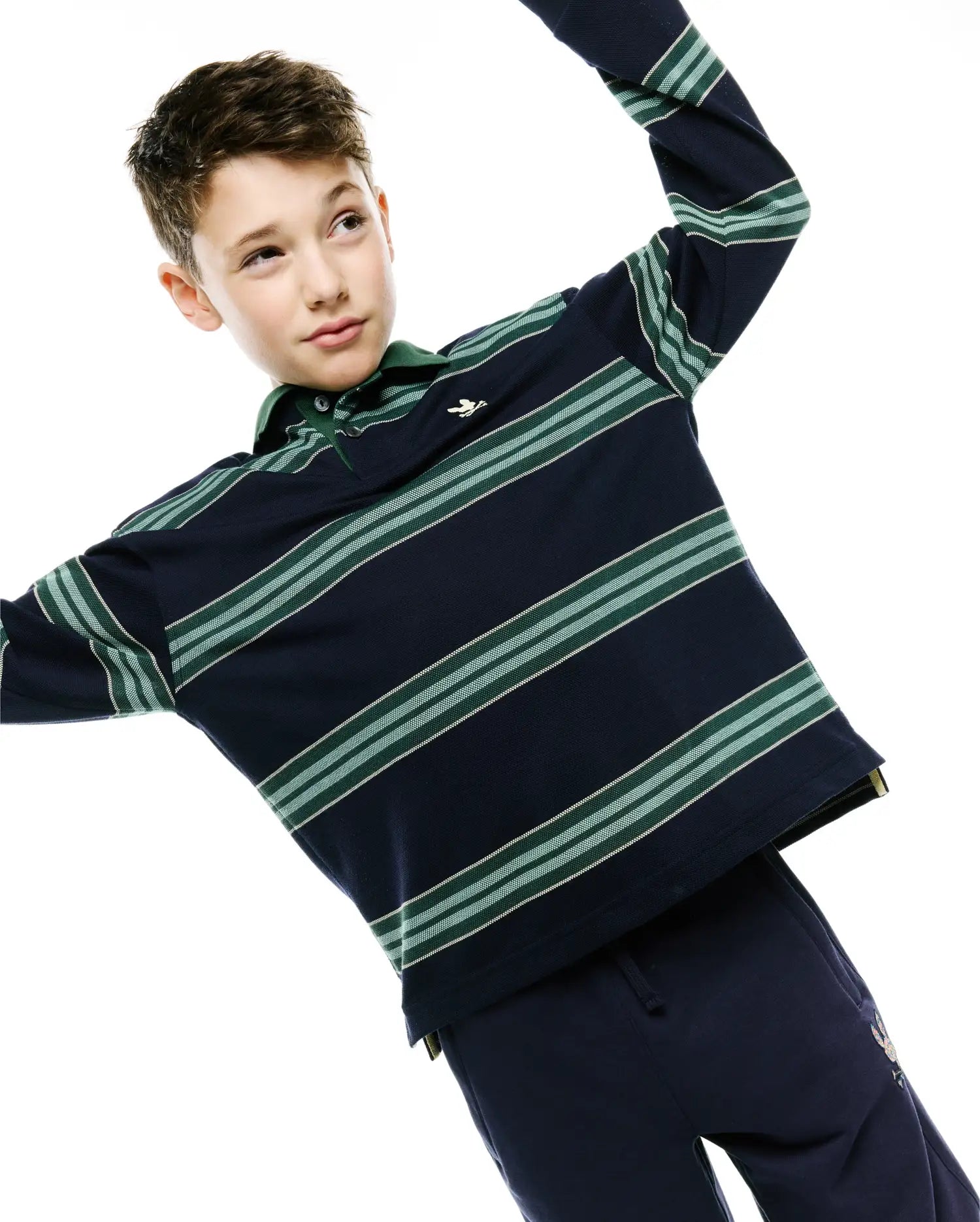 Psycho Bunny Kids Polo Shirts Drew polo manica lunga blu