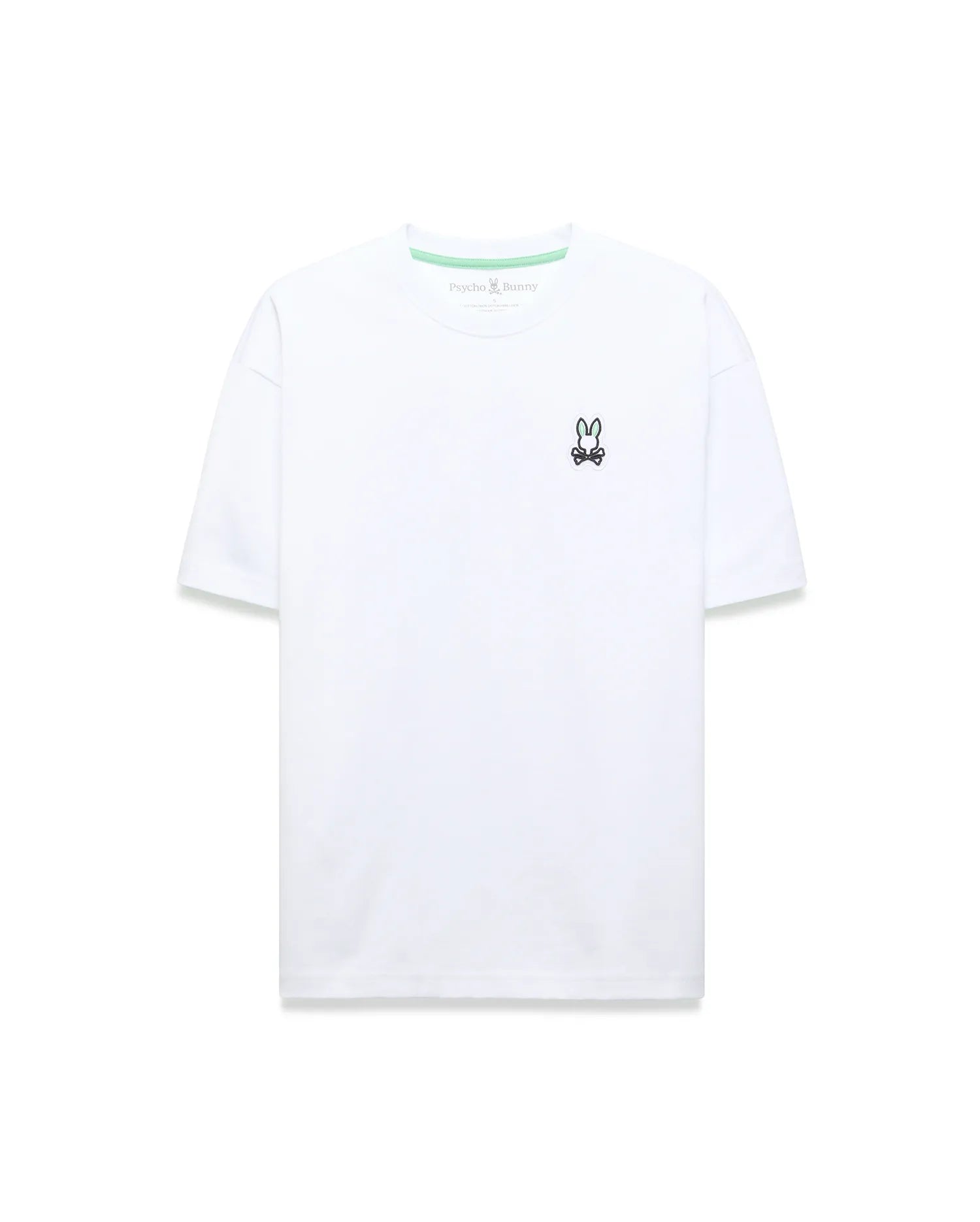Psycho Bunny Men's Tees Jaydon Pima Cotton Oversized-Fit Tee maglietta bianca in cotone Pima