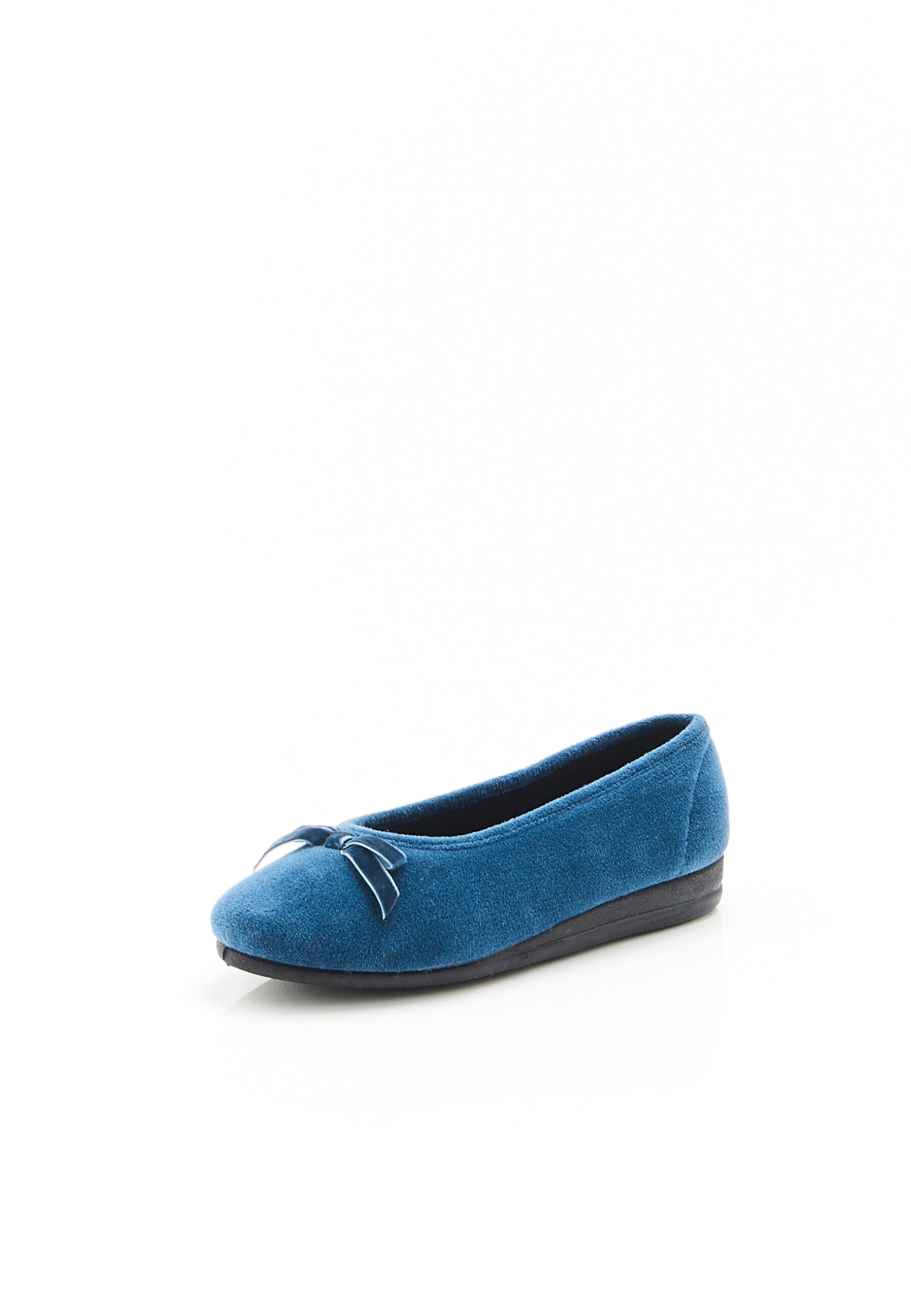 Damart Calzature Pantofole effetto velluto blu marino 36