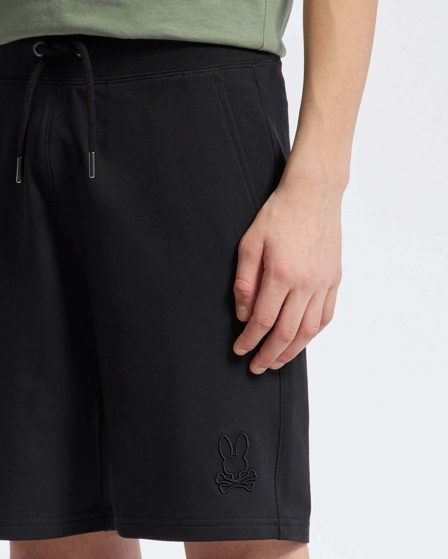 Psycho Bunny Kids Bottoms Levanzo pantaloncini neri in French Terry