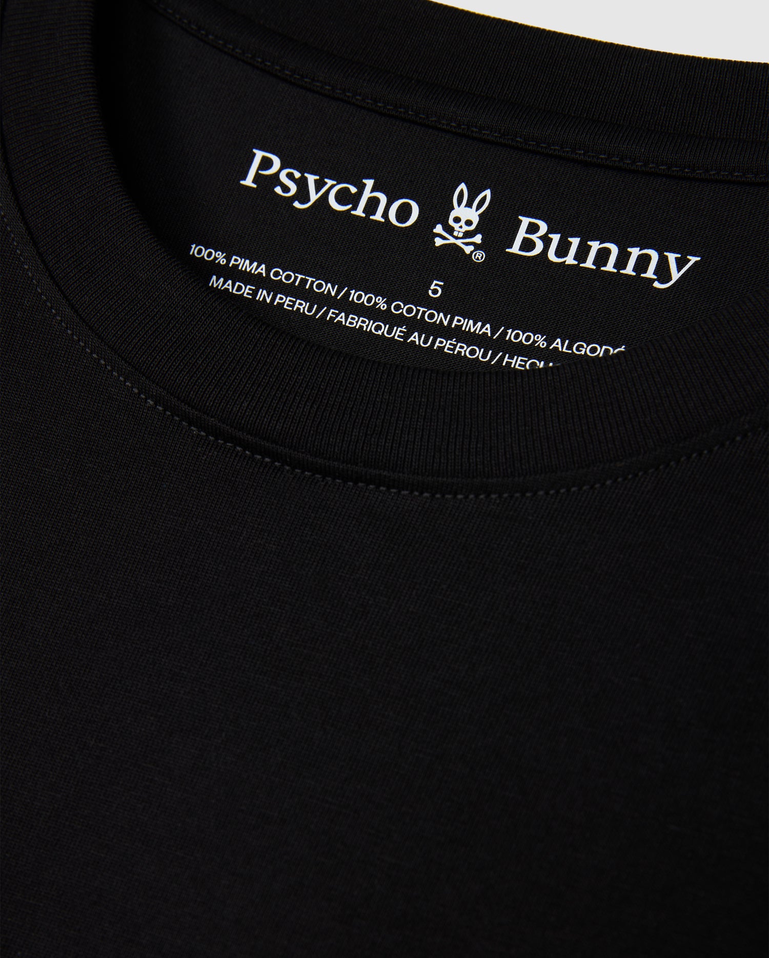 Psycho Bunny Men's Tees Hawaii City Tee B6U169Y1PC t-shirt nera in cotone Pima