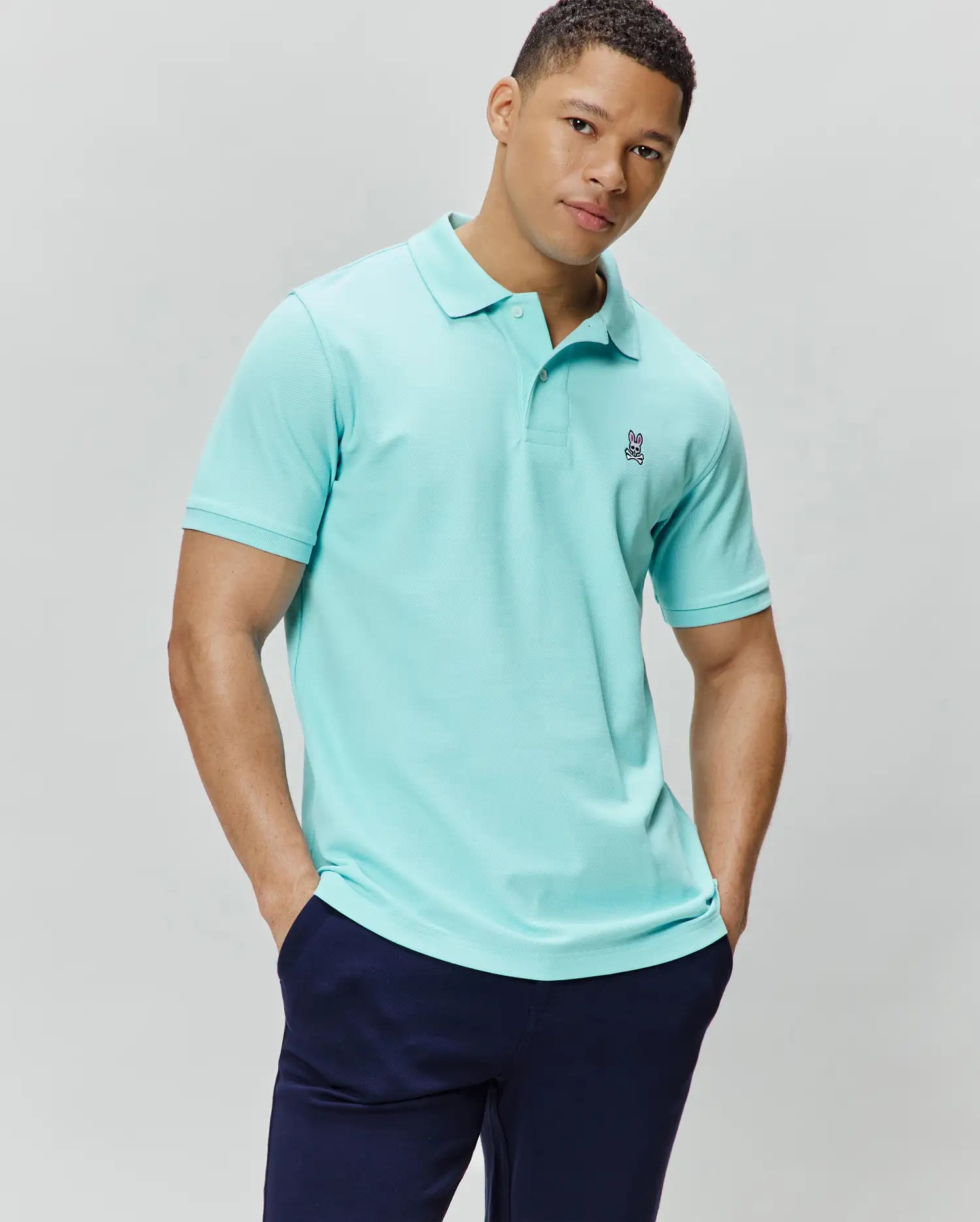 Psycho Bunny Men's Polos Classic Pique Polo B6K001F200 polo beige in piqué