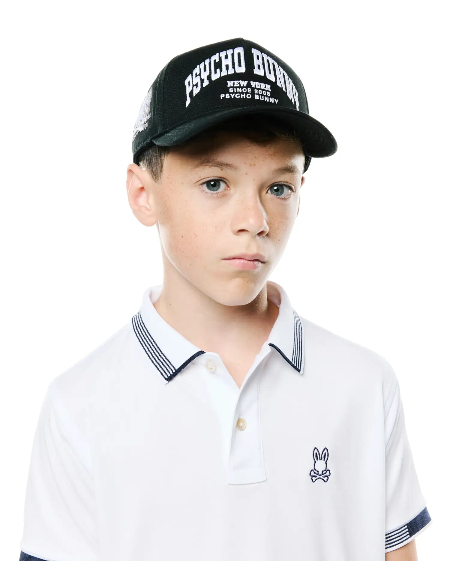 Psycho Bunny Kids Accessories Nathaniel Cappellino trucker nero taglia unica