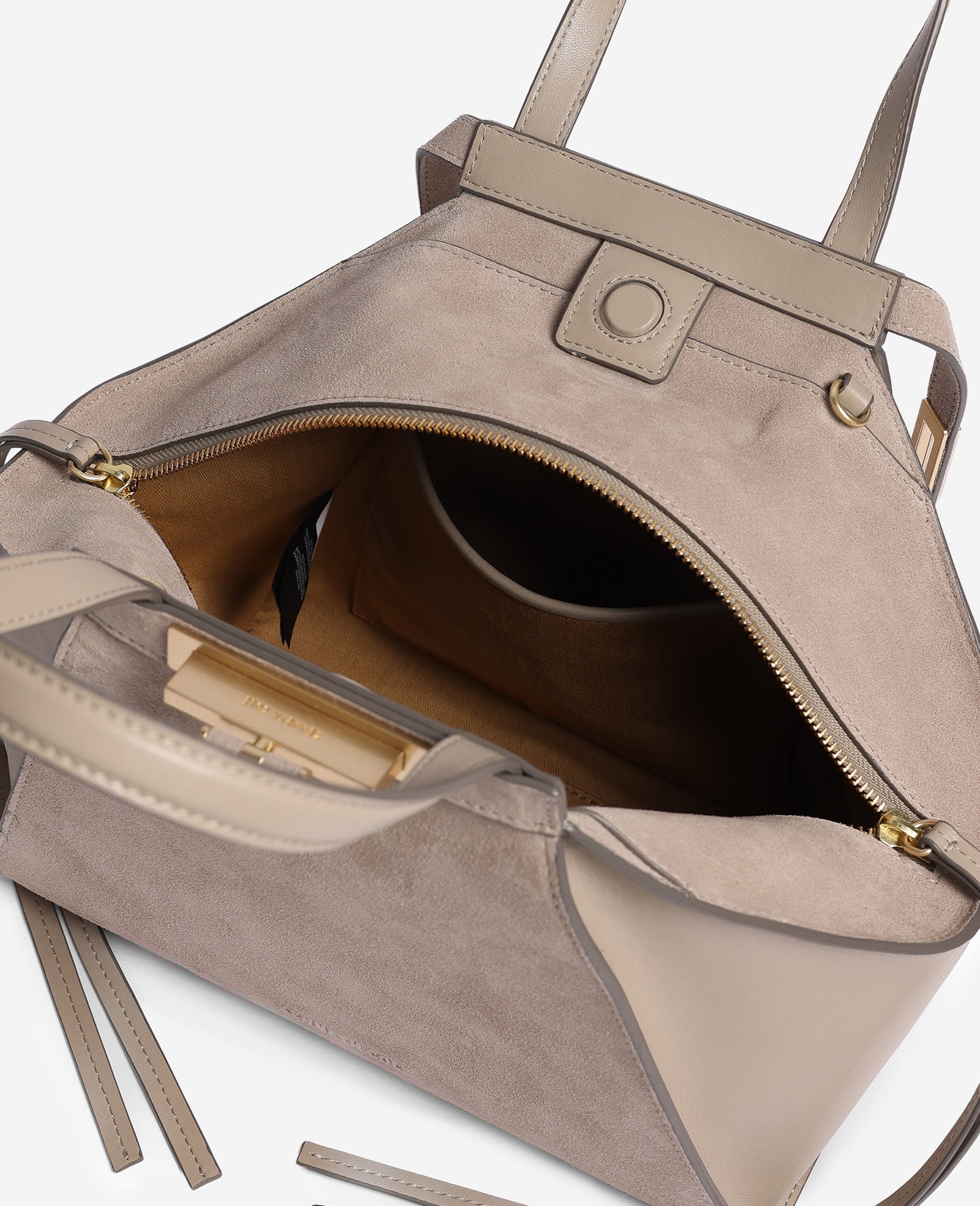Kenneth Cole Reaction Crosby borsa a mano taupe in suede
