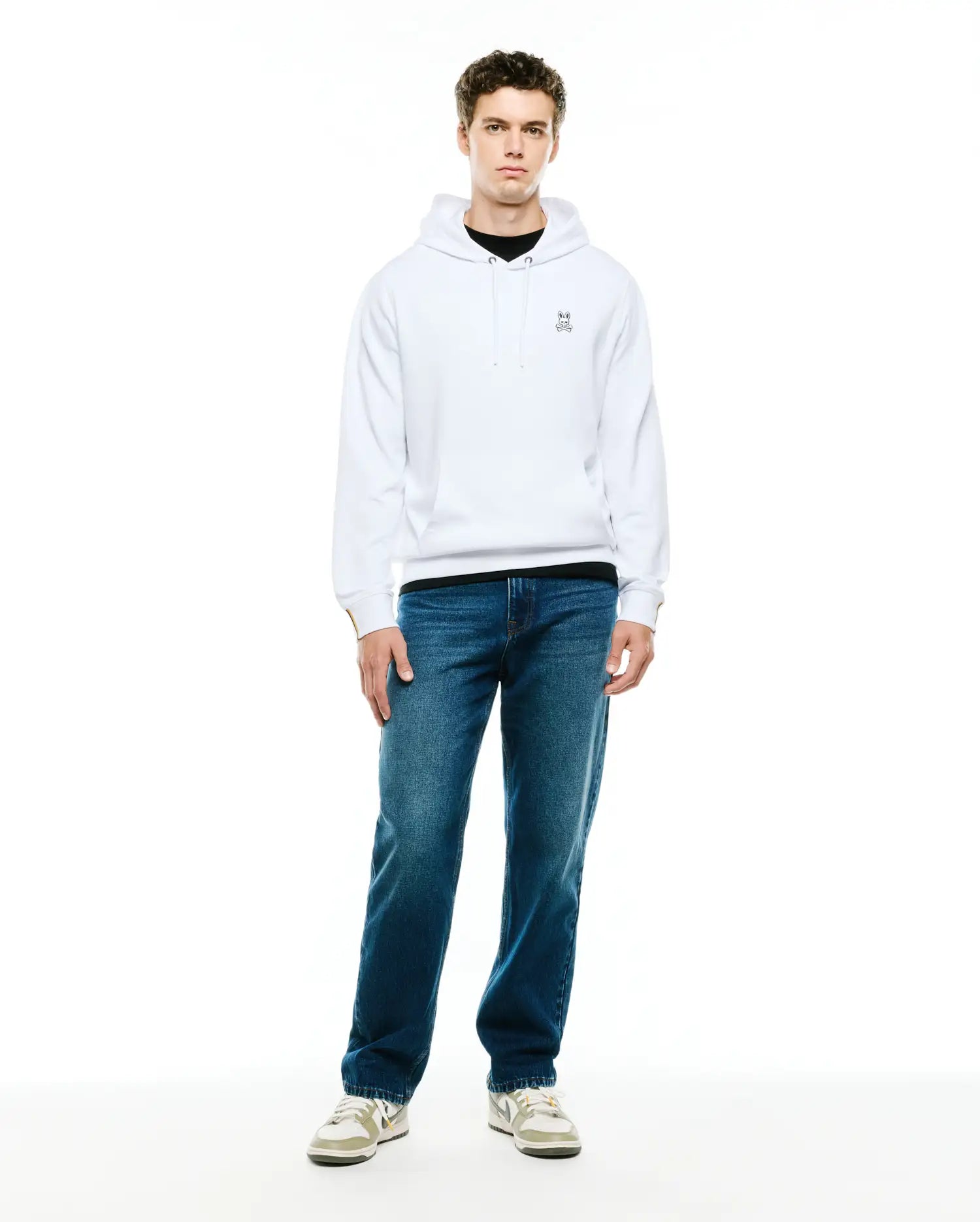 Psycho Bunny Men's Sweatshirts & Hoodies MEN'S LEX FLEECE HOODIE - MT0500316 felpa con cappuccio White cotone modal