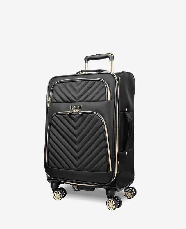 Kenneth Cole Reaction Luggage Chelsea Chevron Quilted Expandable Suitcase valigia nera
