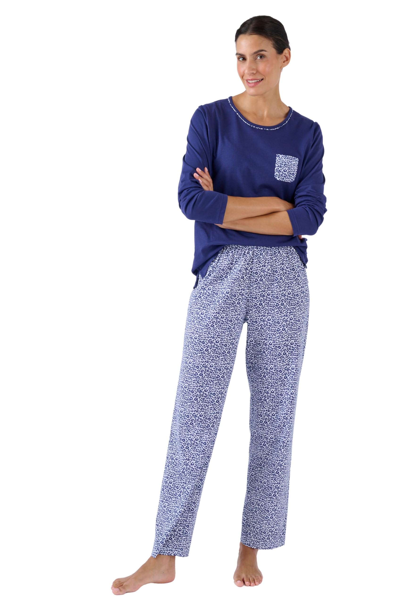 Damart Homewear Pigiama in puro cotone donna rosa animale
