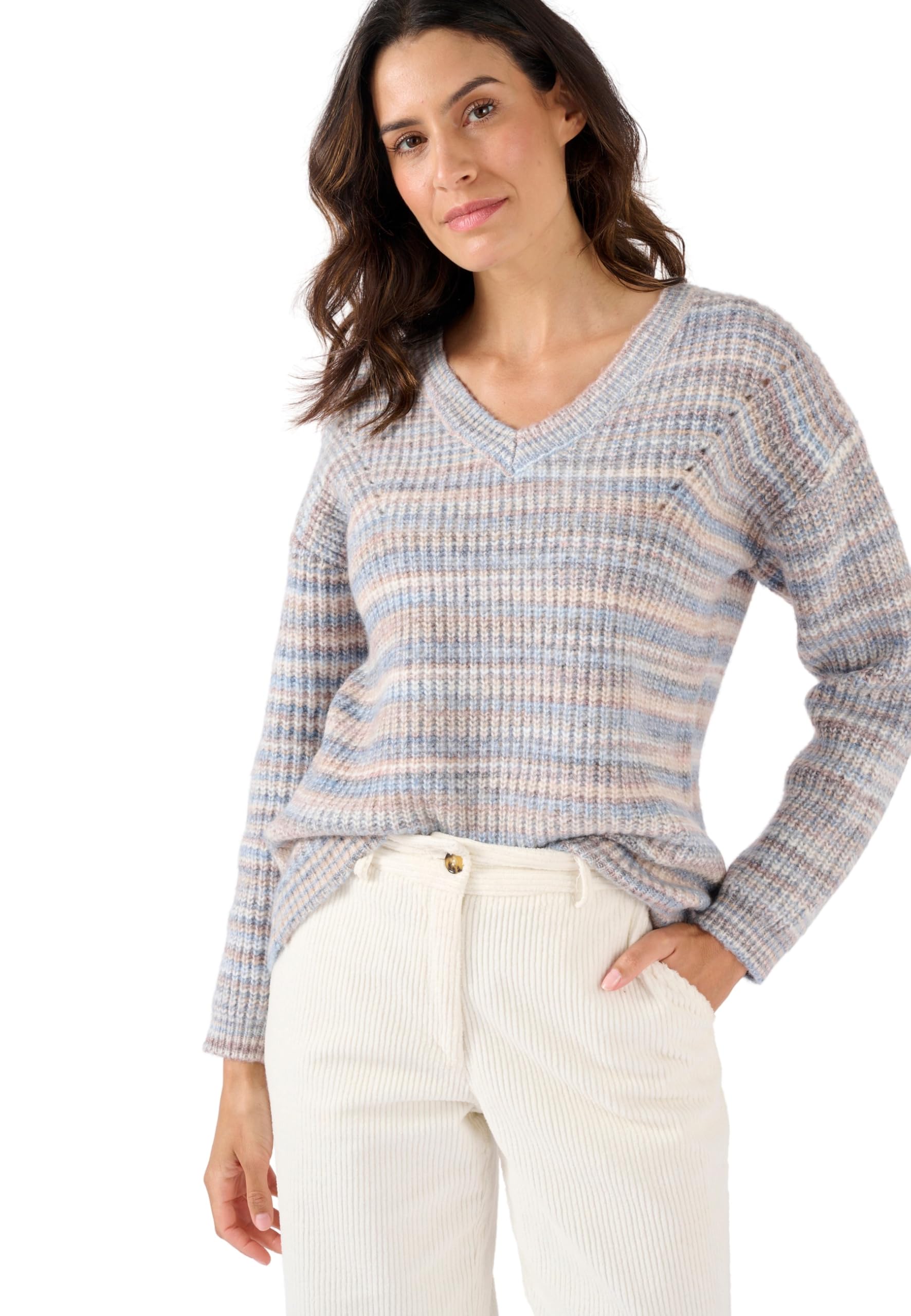 Damart Prêt-à-porter Maglione filo mulinato a righe 38-40