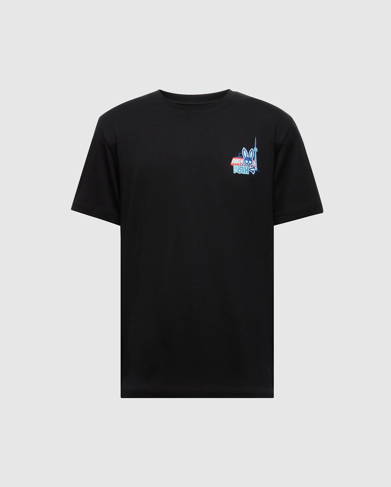 Psycho Bunny Men's Tees Toronto B6U383F200 t-shirt nera cotone Pima