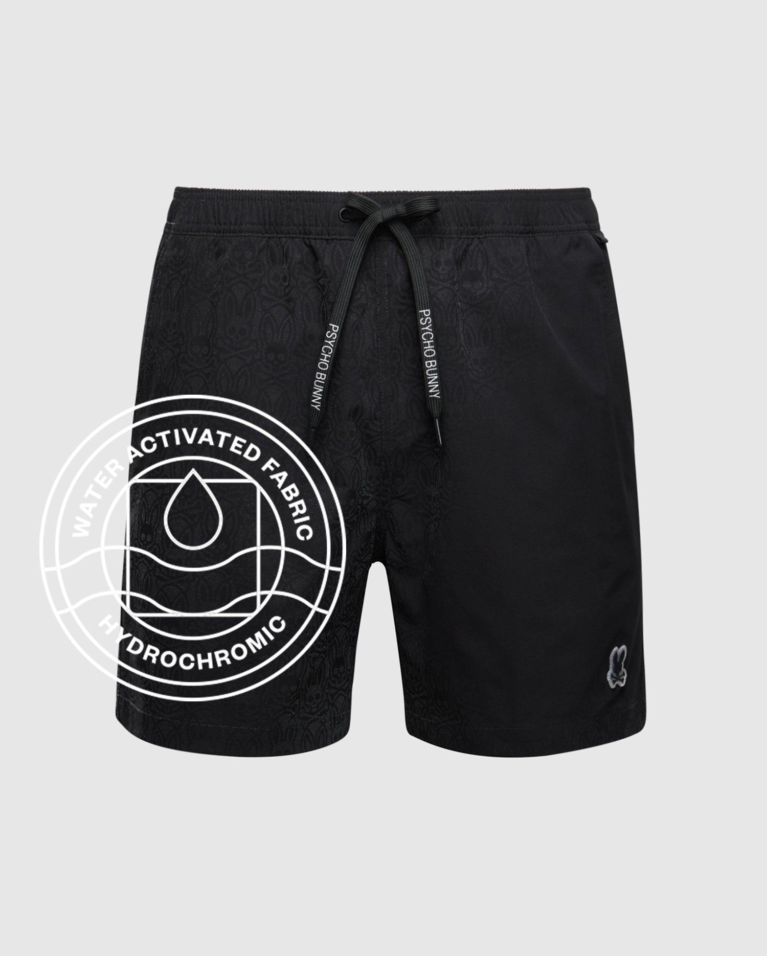 Psycho Bunny Men's Swimwear Samos costume da bagno nero 6" idroreattivo