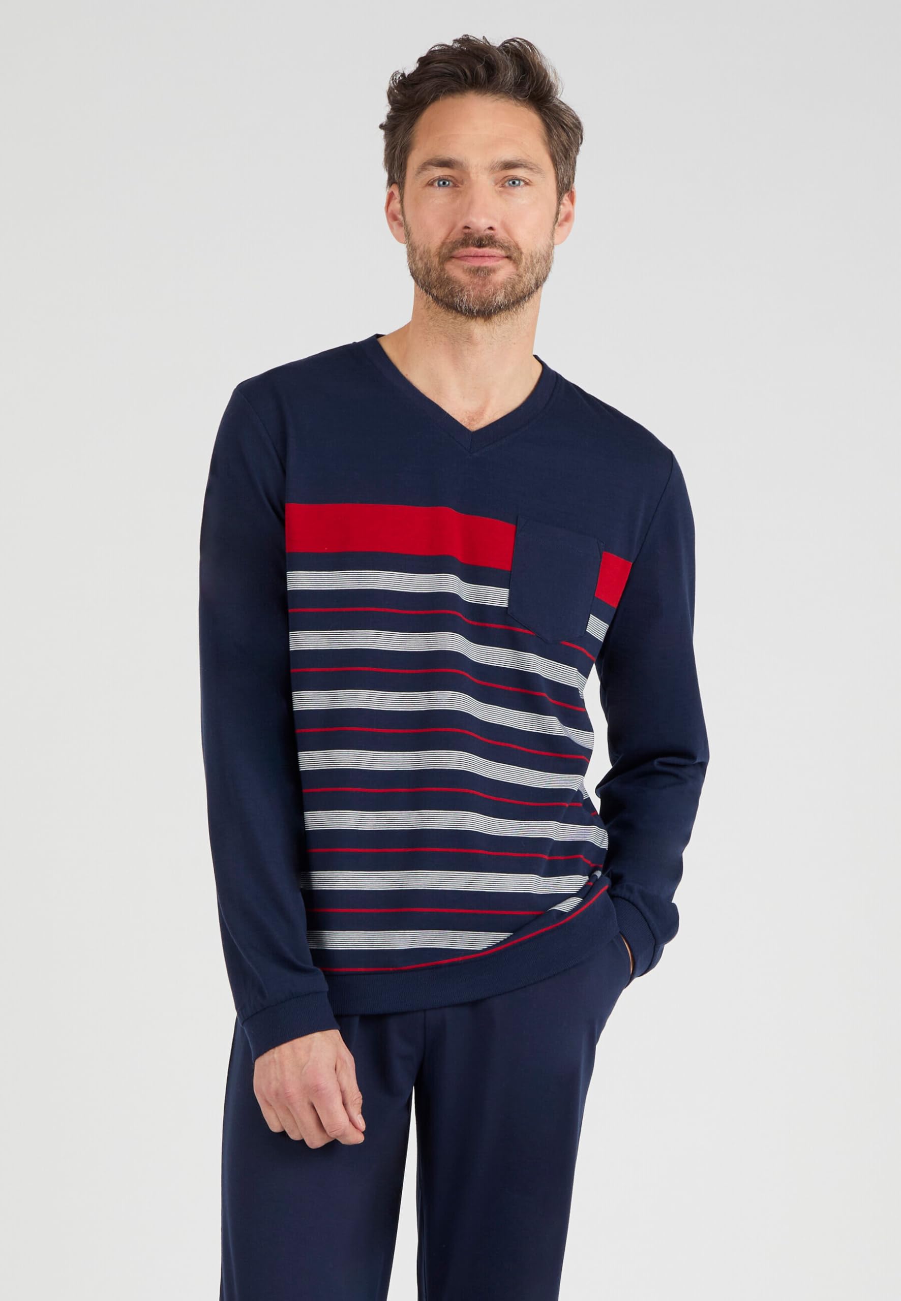 Damart Homewear pigiama Thermolactyl in maglia jersey uomo blu S
