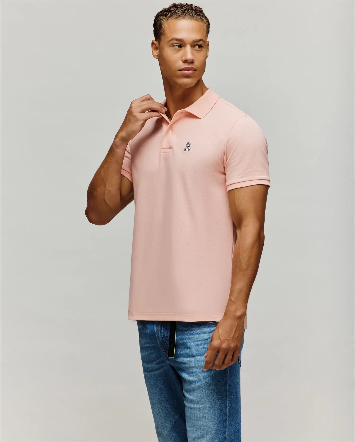Psycho Bunny Men's Polos Classic Pique Polo B6K001F200 polo Peach Melba