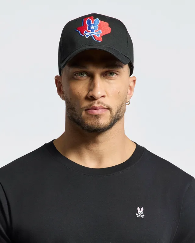 Psycho Bunny Accessories MENS TEXAS BASEBALL CAP - MO1500014 cappellino nero