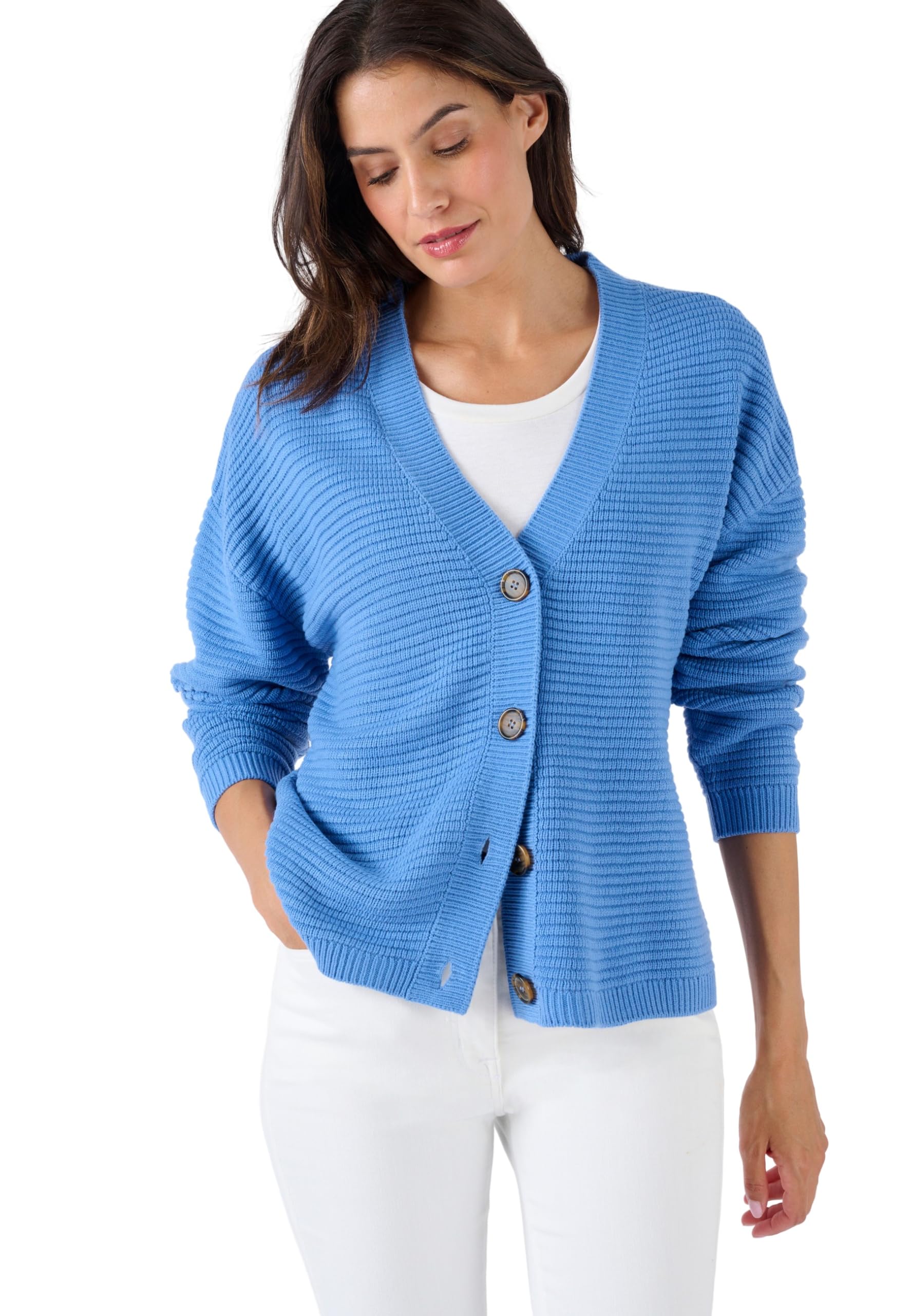 Damart Prêt-à-porter Gilet Maglia Ottomano donna 38-40 scollo a V