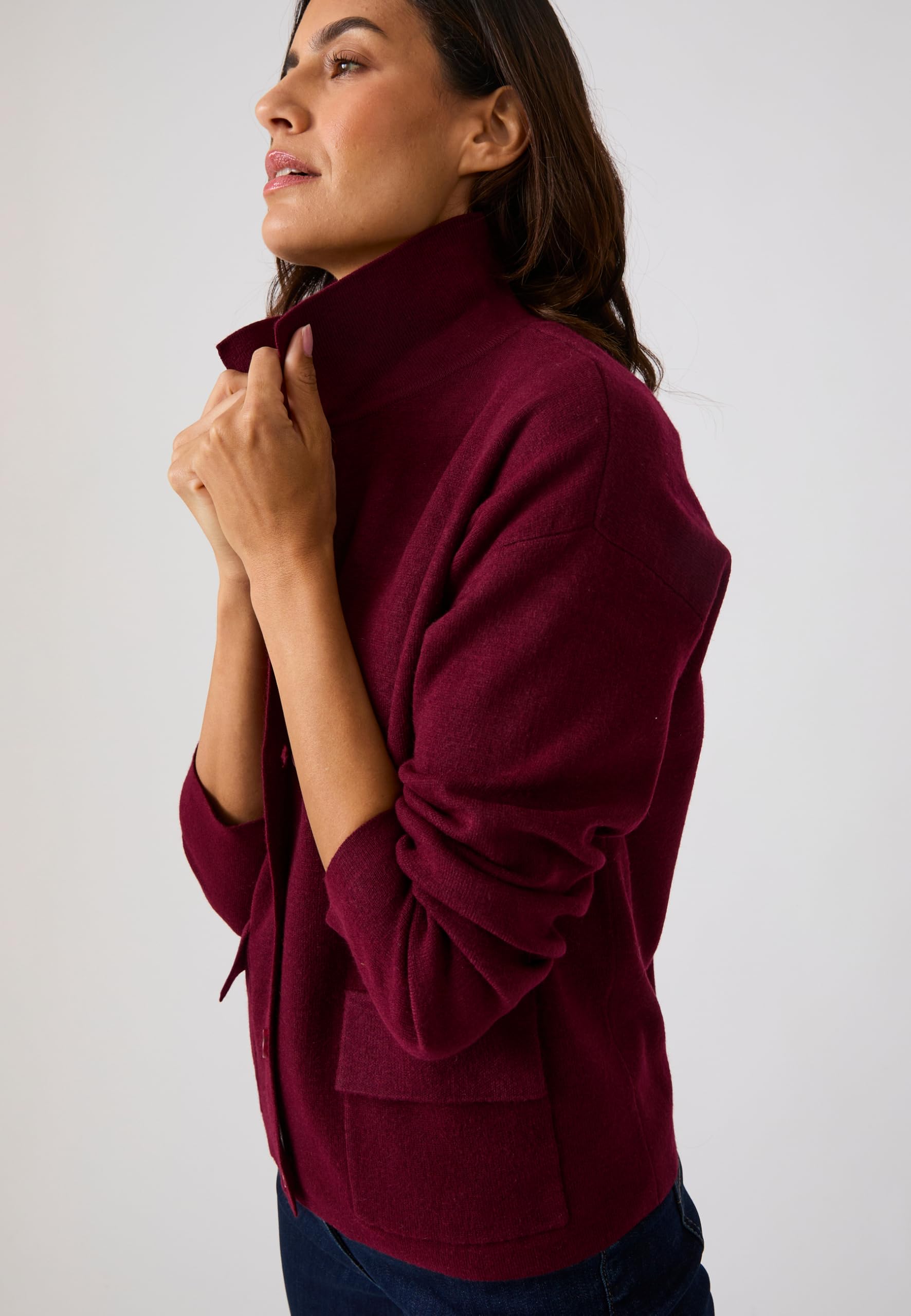 Damart Thermolactyl cardigan da donna rosso bordeaux