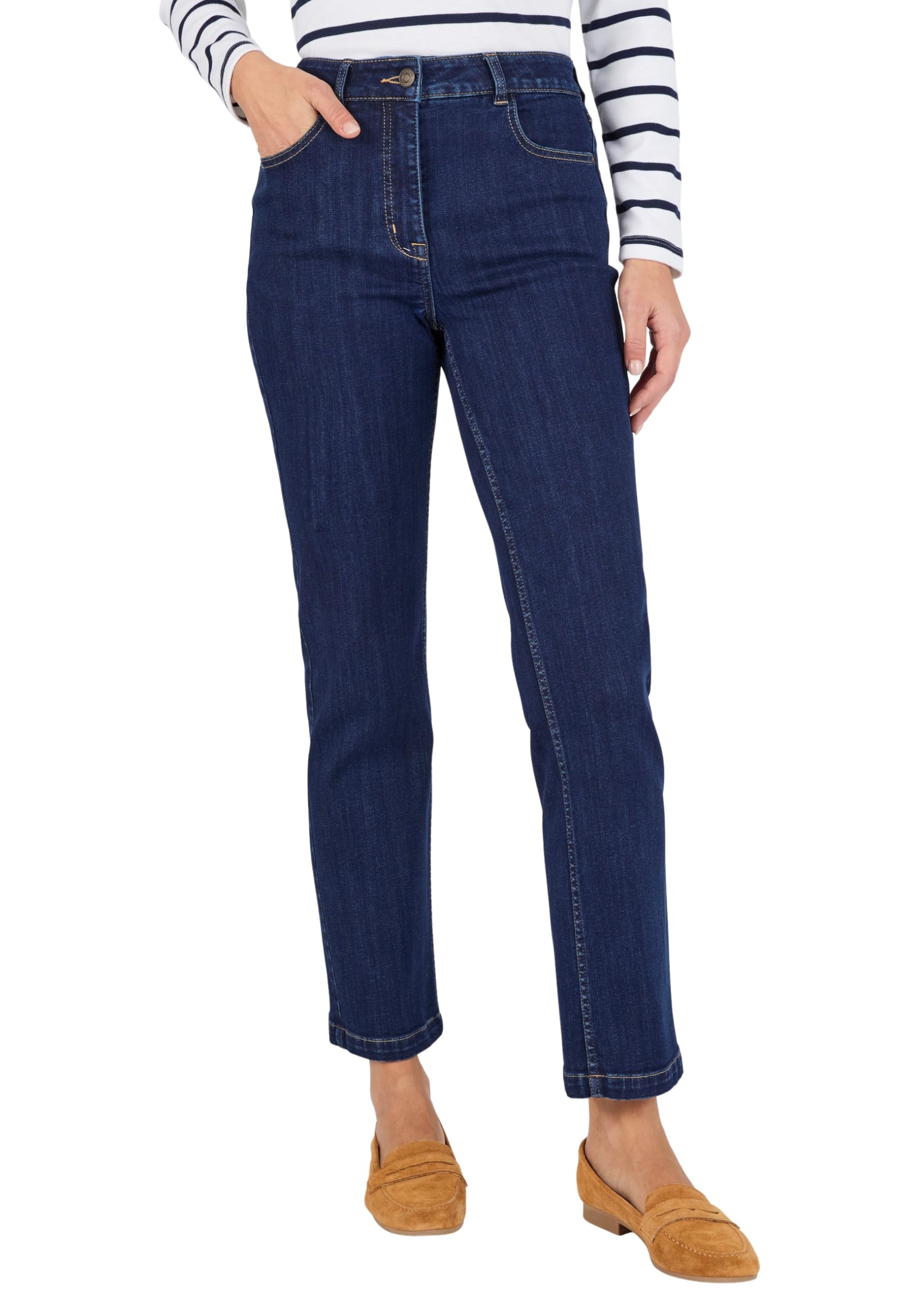 Damart Prêt-à-porter Giovanni Dritto pantaloni 7/8 bianco elasticizzati
