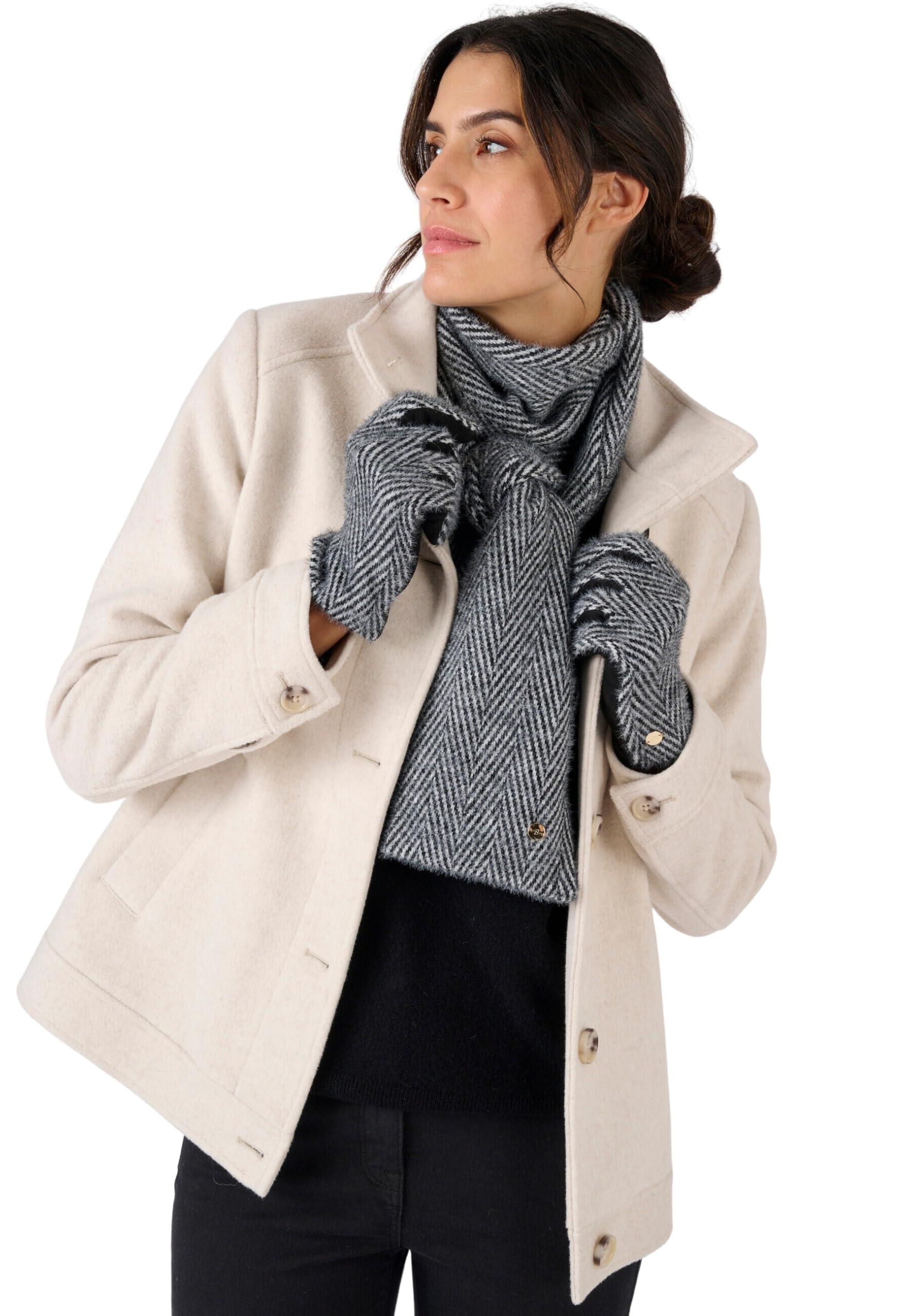 Damart Accessori sciarpa e guanti donna, set con lana