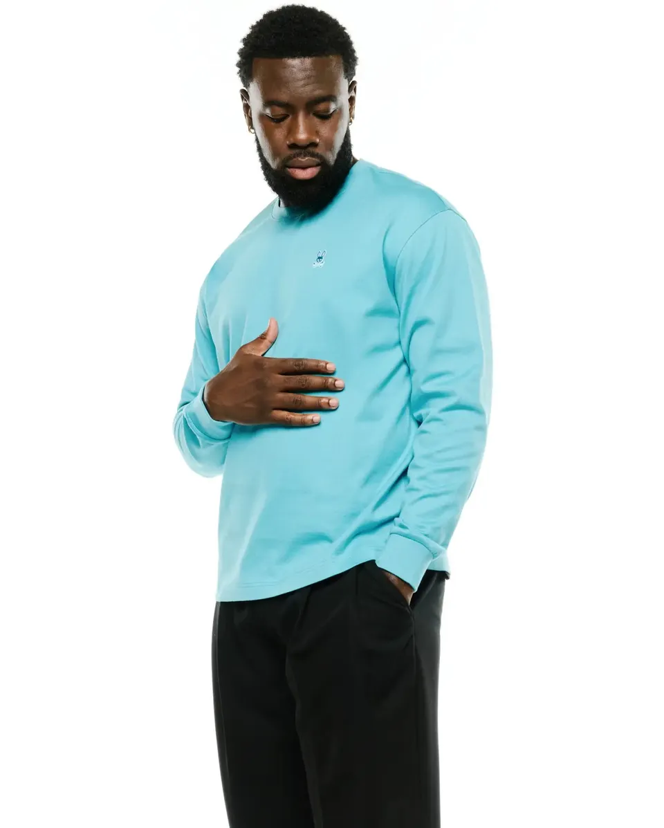 Psycho Bunny Men's Tees Norman Longsleeve Oversized Tee MT0200374 T-shirt blu oversize