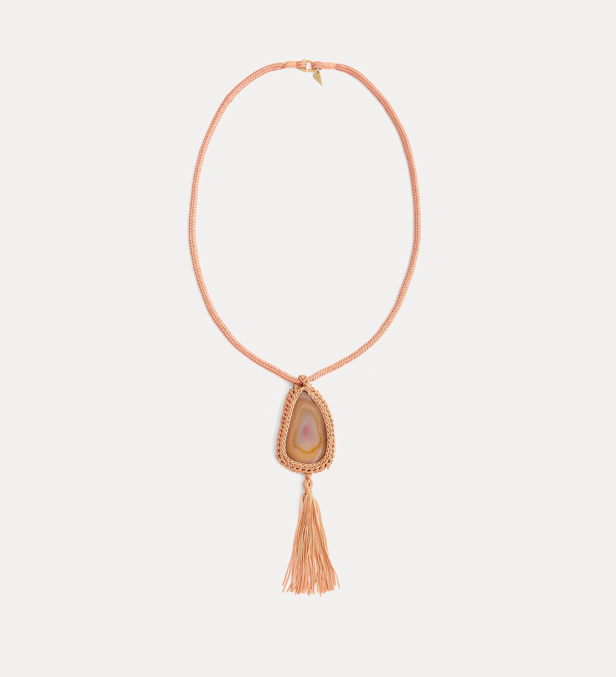 Forte gioielli rope and crochet necklace collana the U con pietra