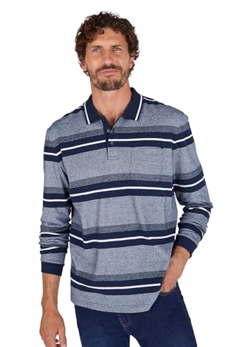 Damart Prêt-à-porter polo uomo manica lunga righe blu marino S