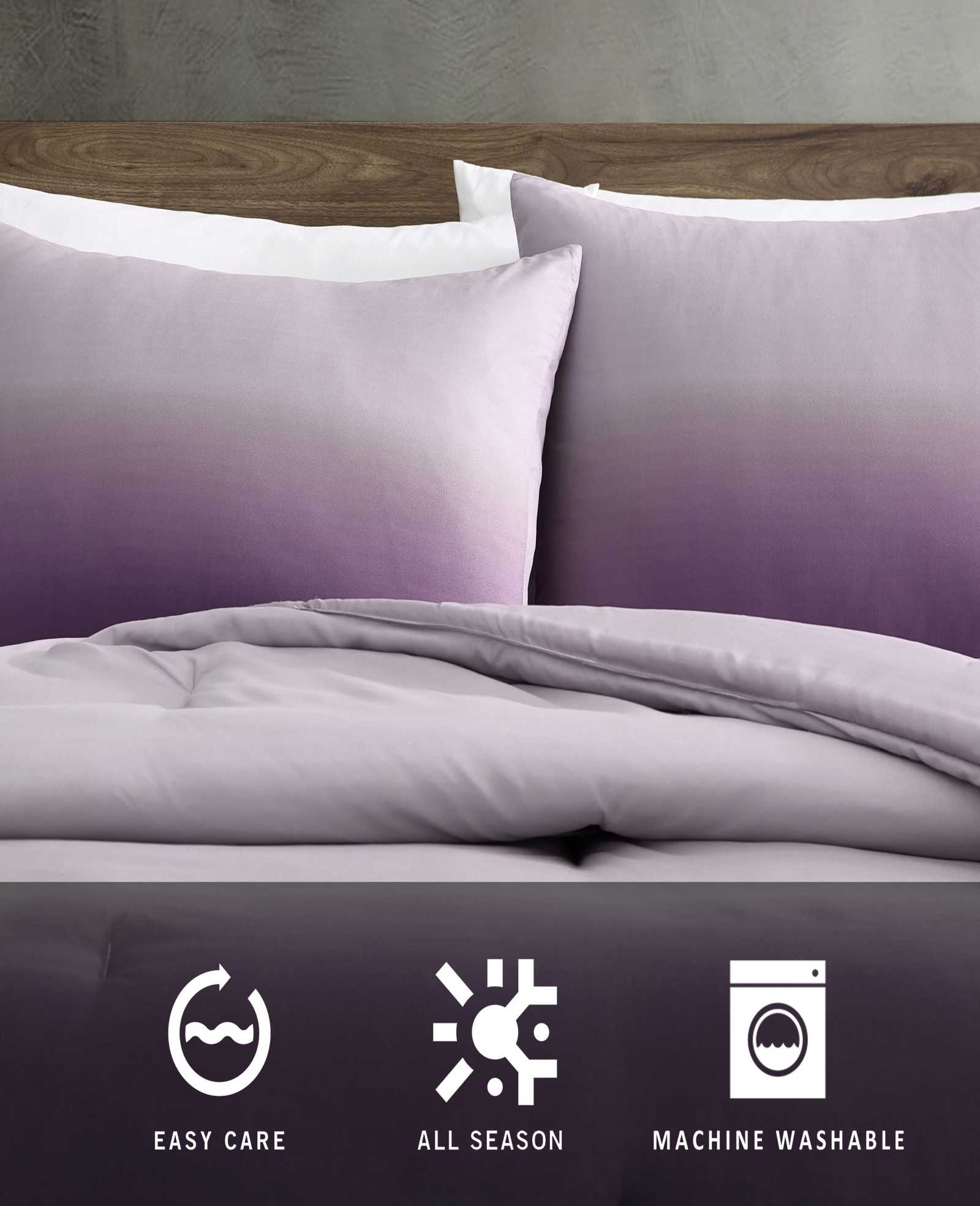 Kenneth Cole Reaction Home & Bedding Subtle Ombre Comforter Set completo letto viola poliestere