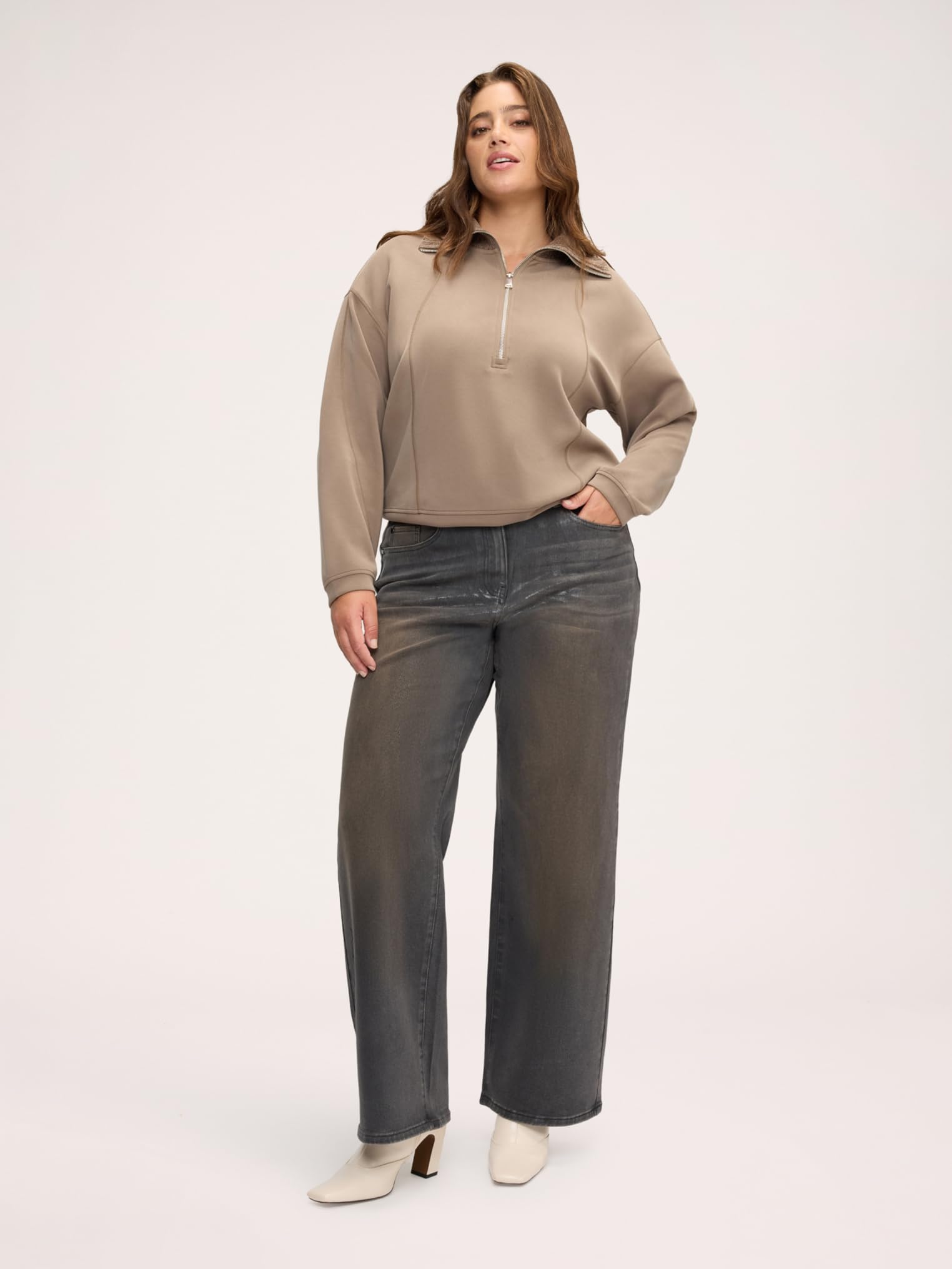 Fiorella Rubino Maglie e felpe Felpa Chiusa con Colletto Alto e Zip felpa XS Plus over