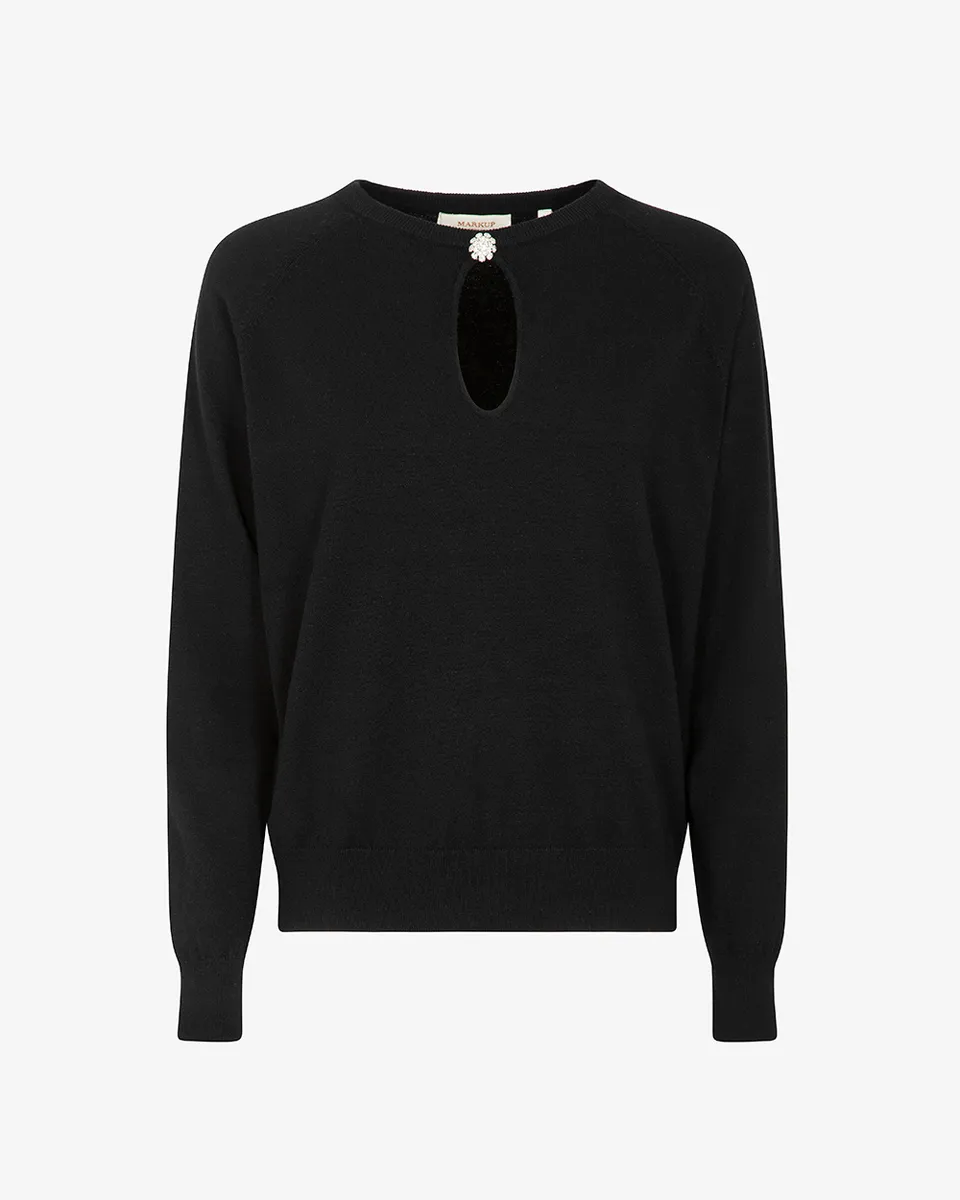 Markup Donna Maglieria Maglia con apertura bottone gioiello maglia