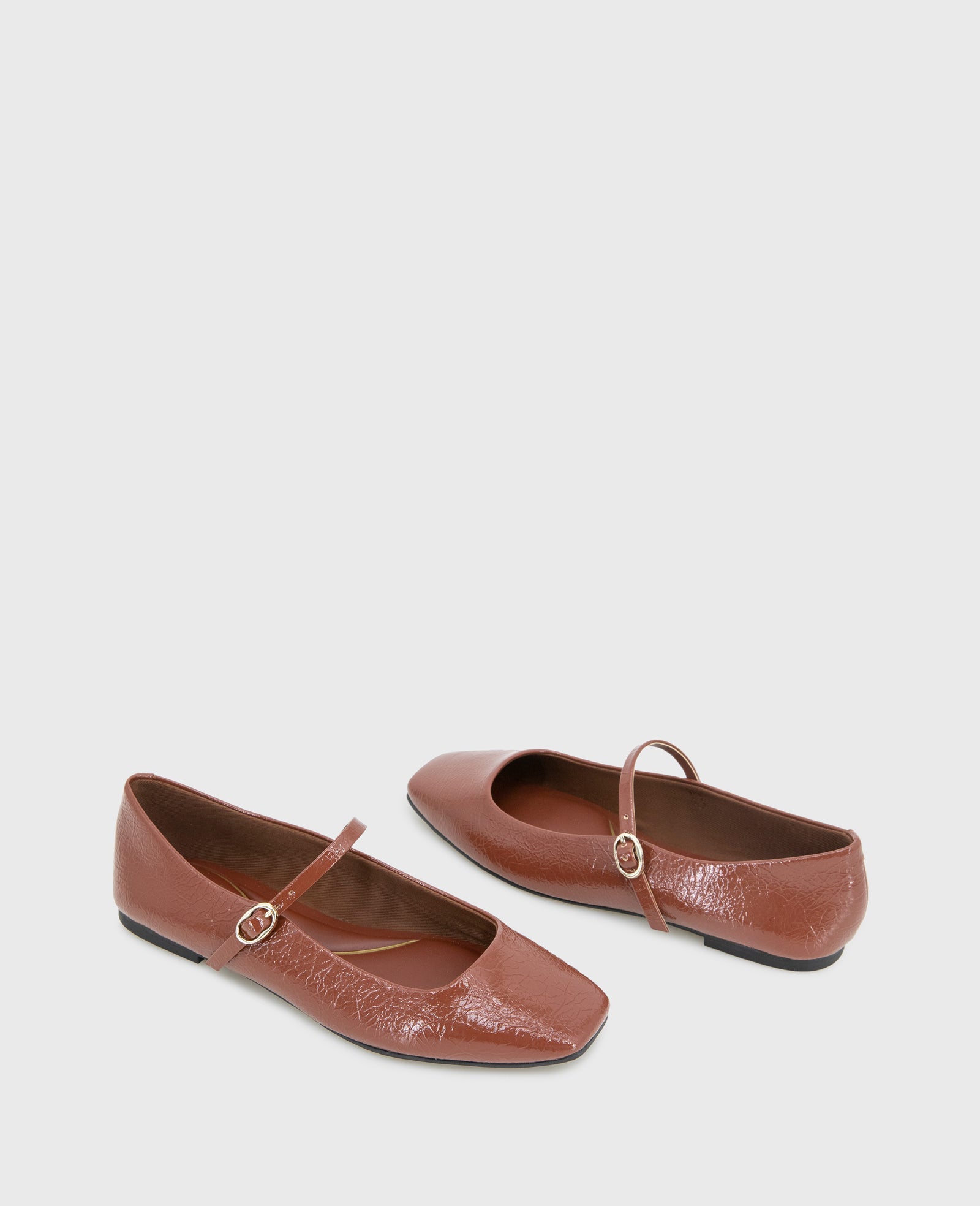 Kenneth Cole Reaction Shoes Jasper Patent Leather Ballet Flat ballerine marroni comfort