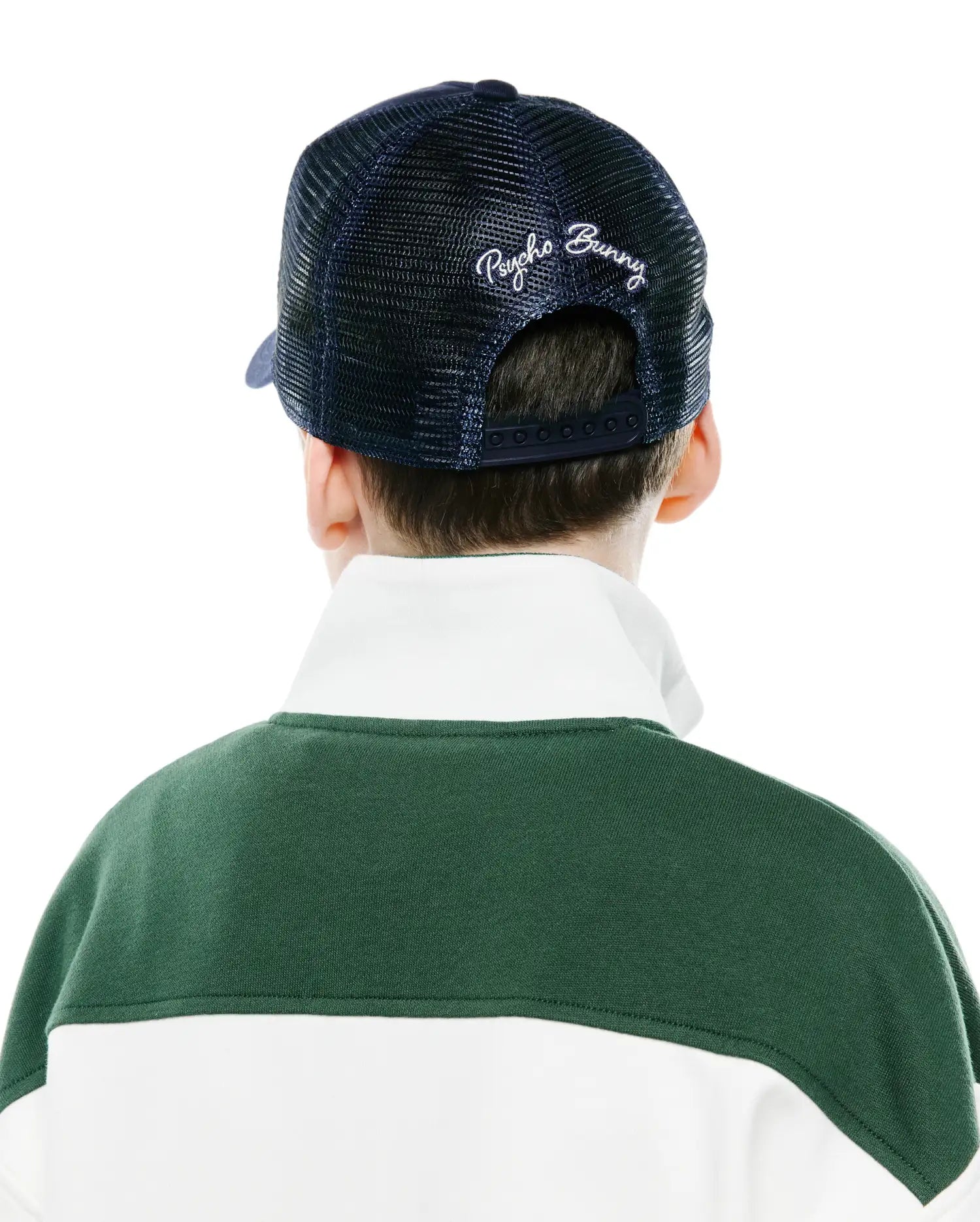 Psycho Bunny Kids Accessories Drew Trucker Cap cappellino blu regolabile