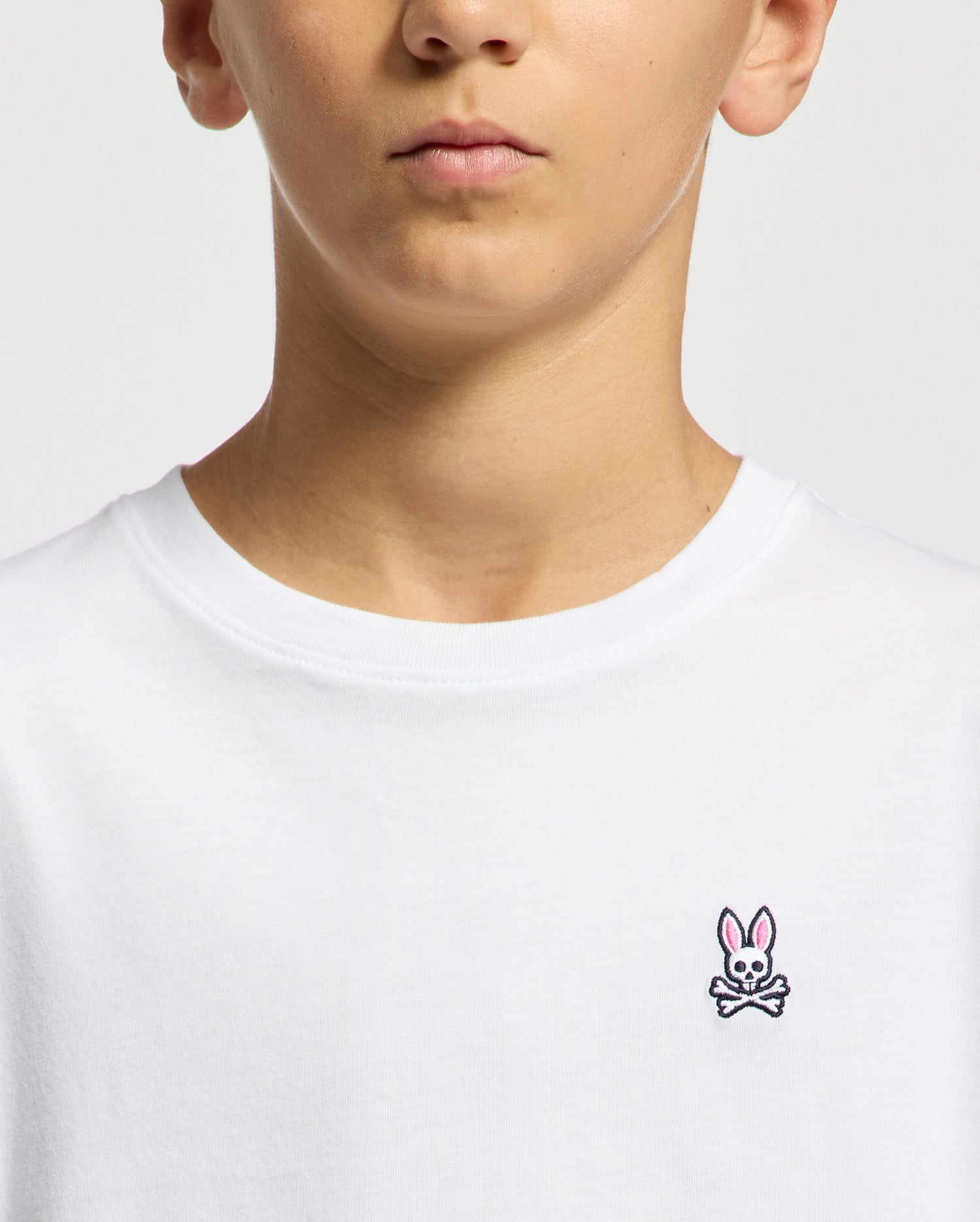 Psycho Bunny Kids Tees Classic Crew Neck Tee B0U014CRPC t-shirt bianca in cotone Pima