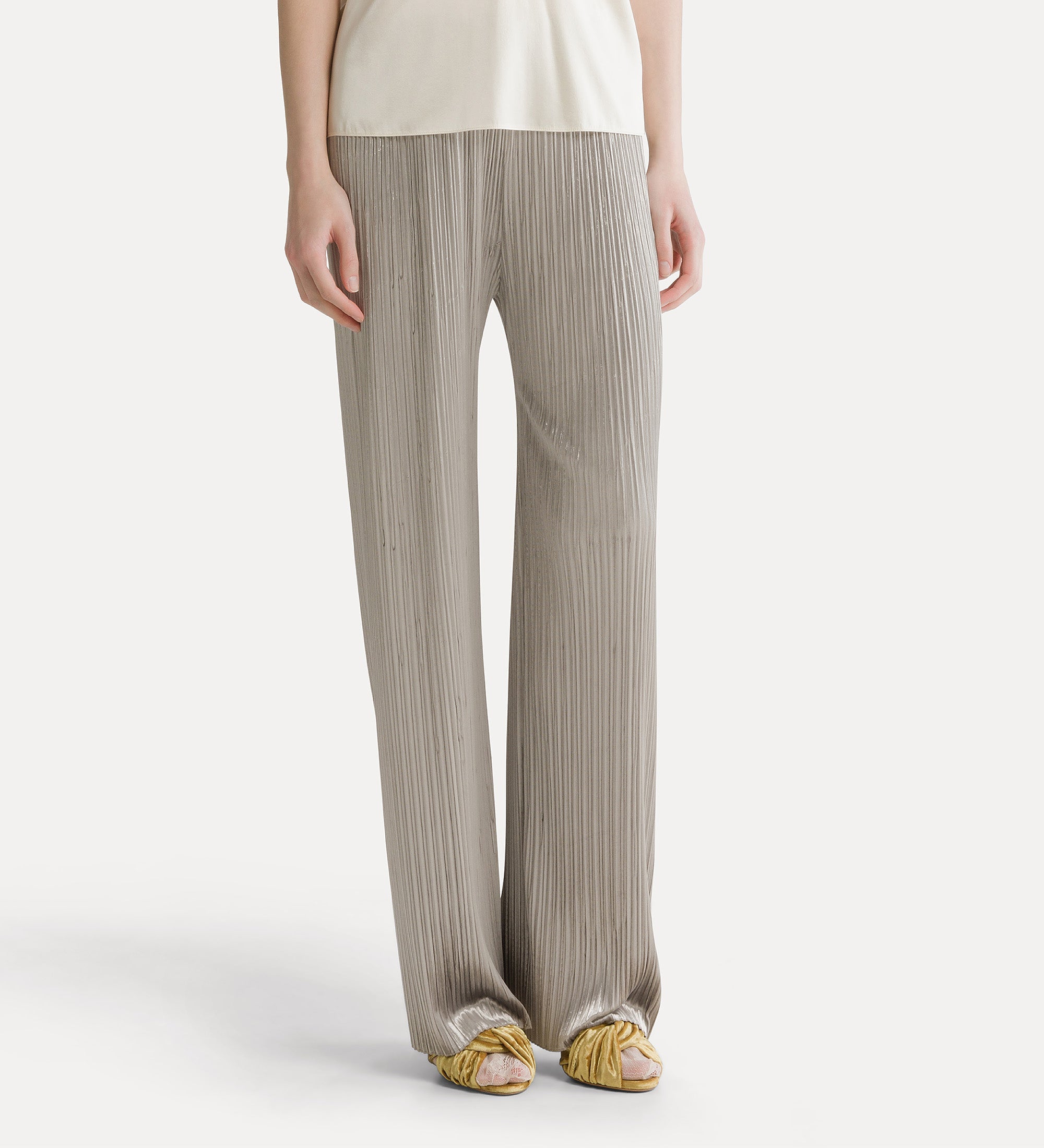 Forte pantaloni in jersey velvet calcedonio a vita elastica