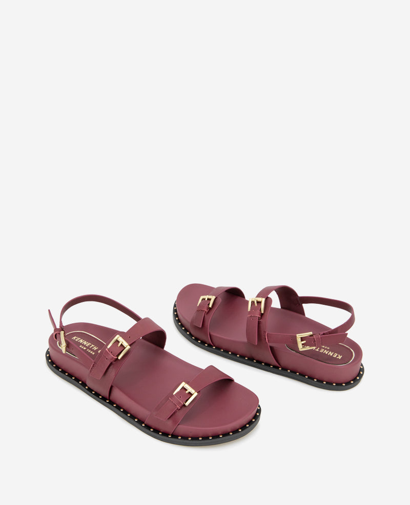 Kenneth Cole Reaction Shoes Drinity Leather Band Buckle Sandal sandali rossi in pelle
