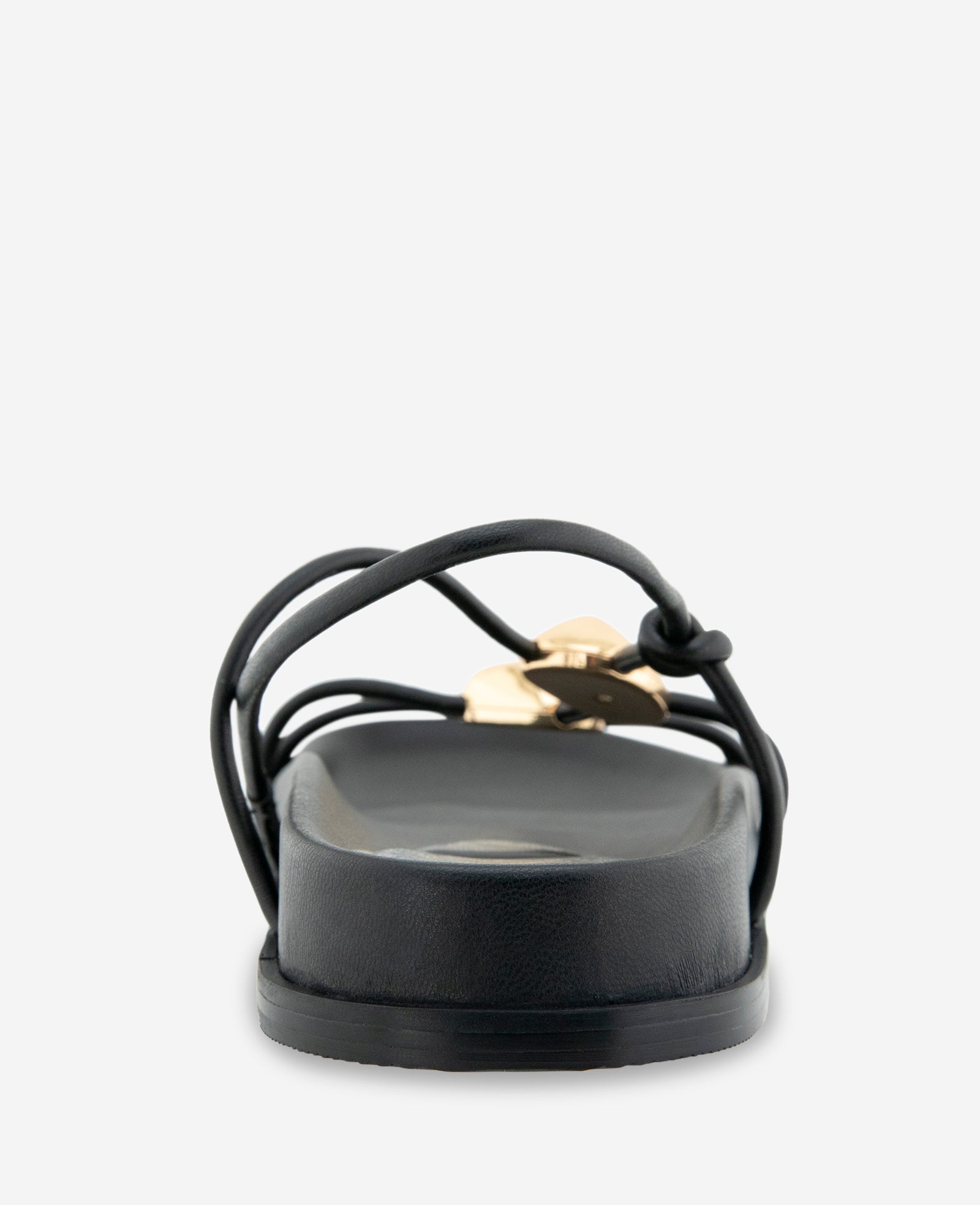 Kenneth Cole Reaction Shoes Vera Strappy Leather Embellished Sandal sandali neri con cinturini decorati