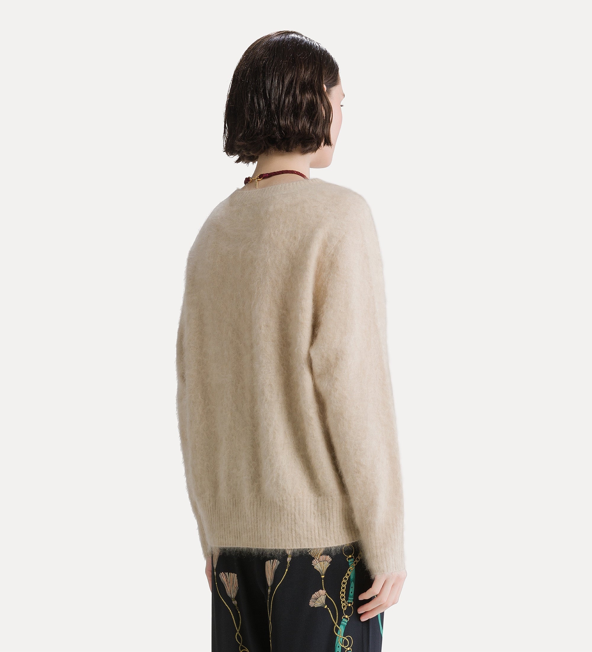 Forte maglieria cashmere crew-neck jumper maglione ecru cashmere puro