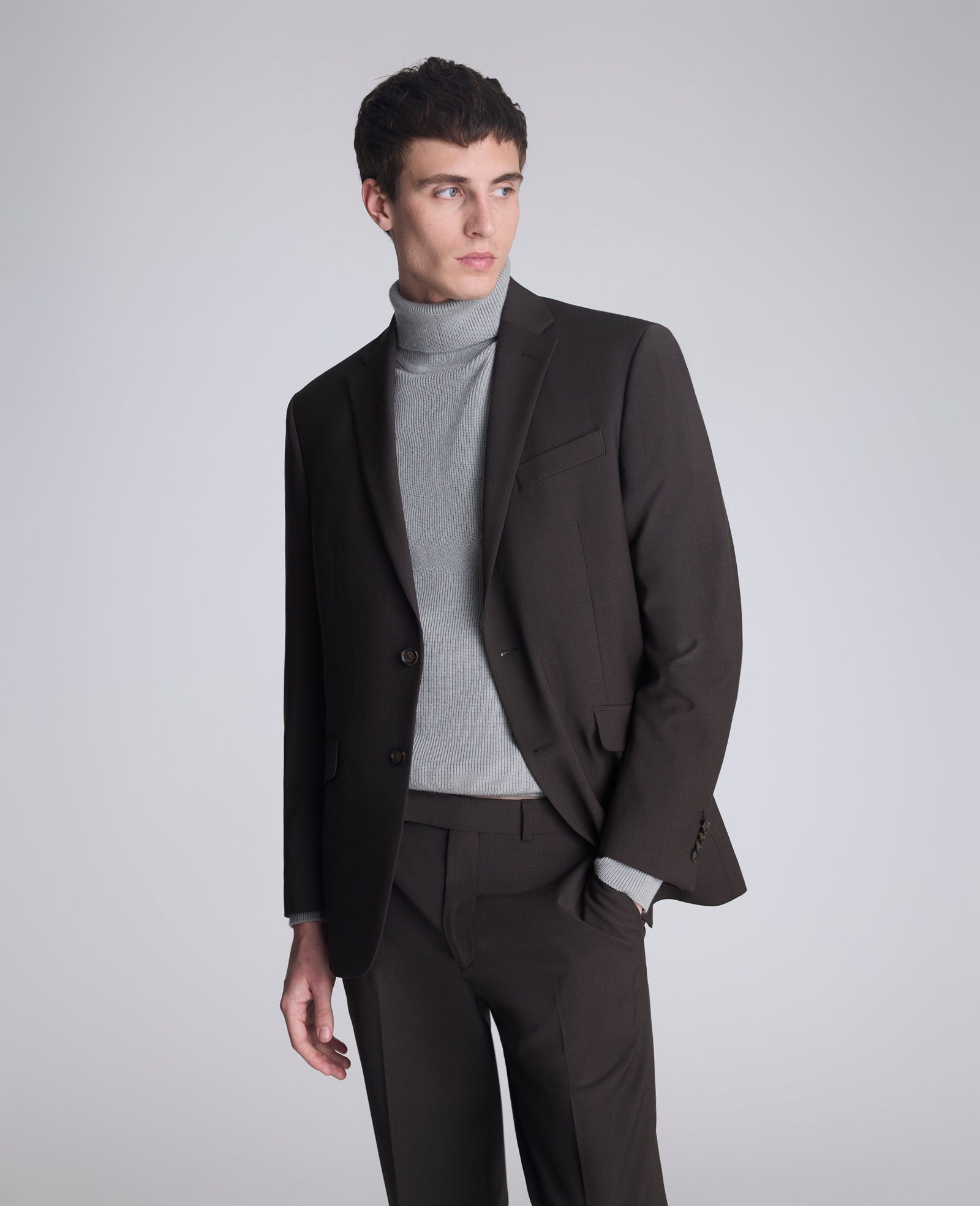 Kenneth Cole Reaction Clothing Ready Flex Slim Fit Nested Suit completo uomo marrone slim fit
