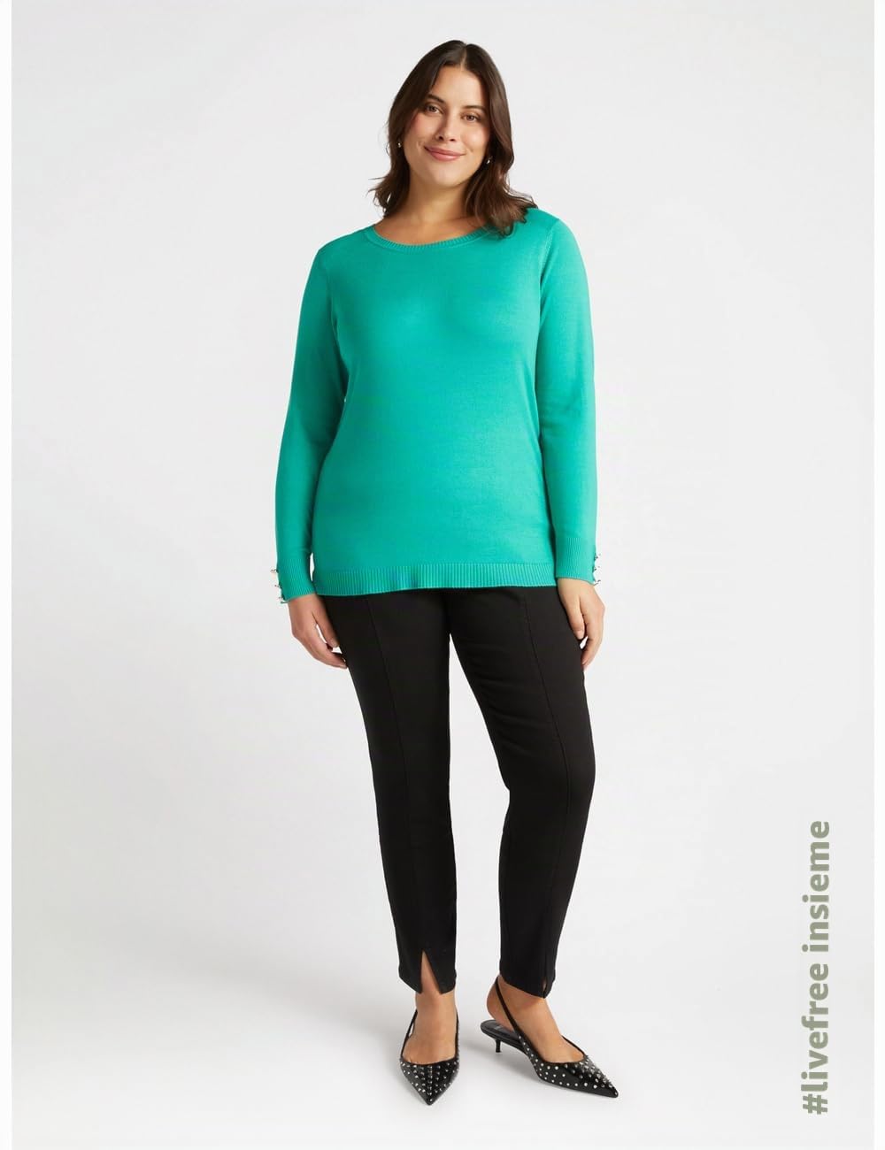 Fiorella Rubino Maglie e felpe Maglia con Viscosa LENZING ECOVERO maglia verde acqua S Plus
