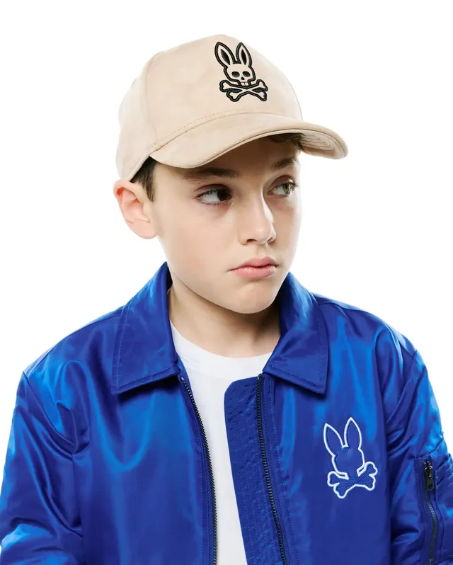 Psycho Bunny Kids Accessories Kenneth A-Frame cappellino trucker beige O/S scamosciato