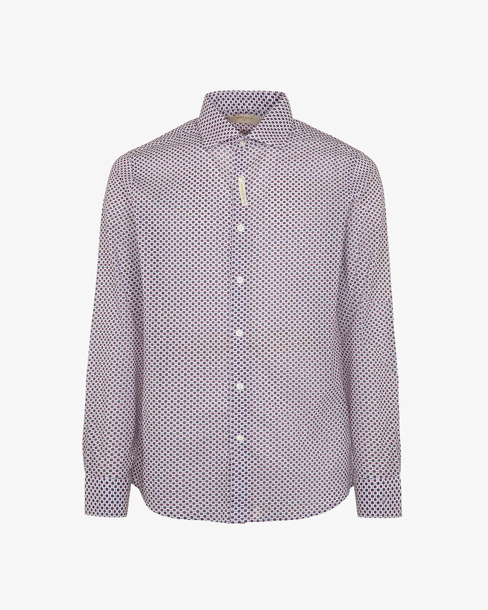 Markup Uomo Camicie Camicia mussola stampata collo italiano uomo
