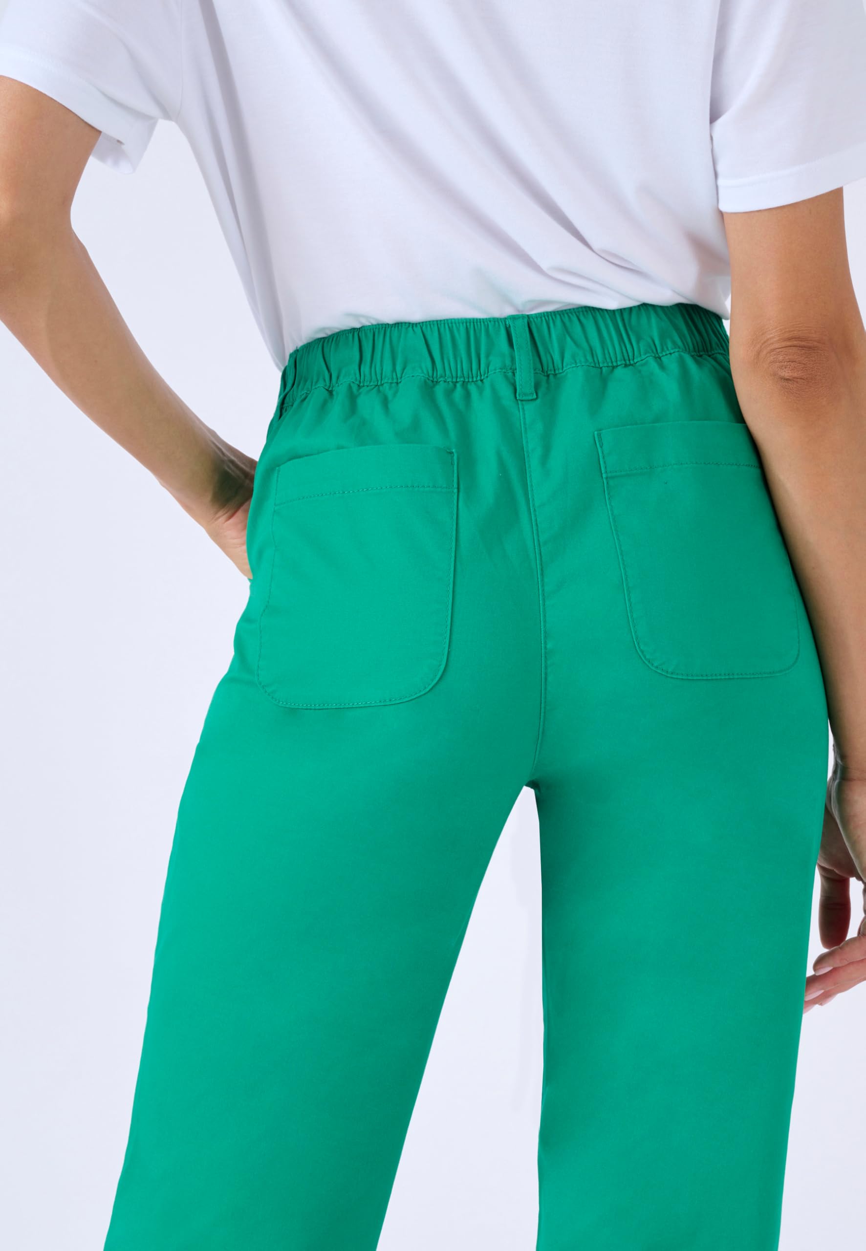 Damart Prêt-à-porter pantaloni donna cotone elasticizzato verdi 40