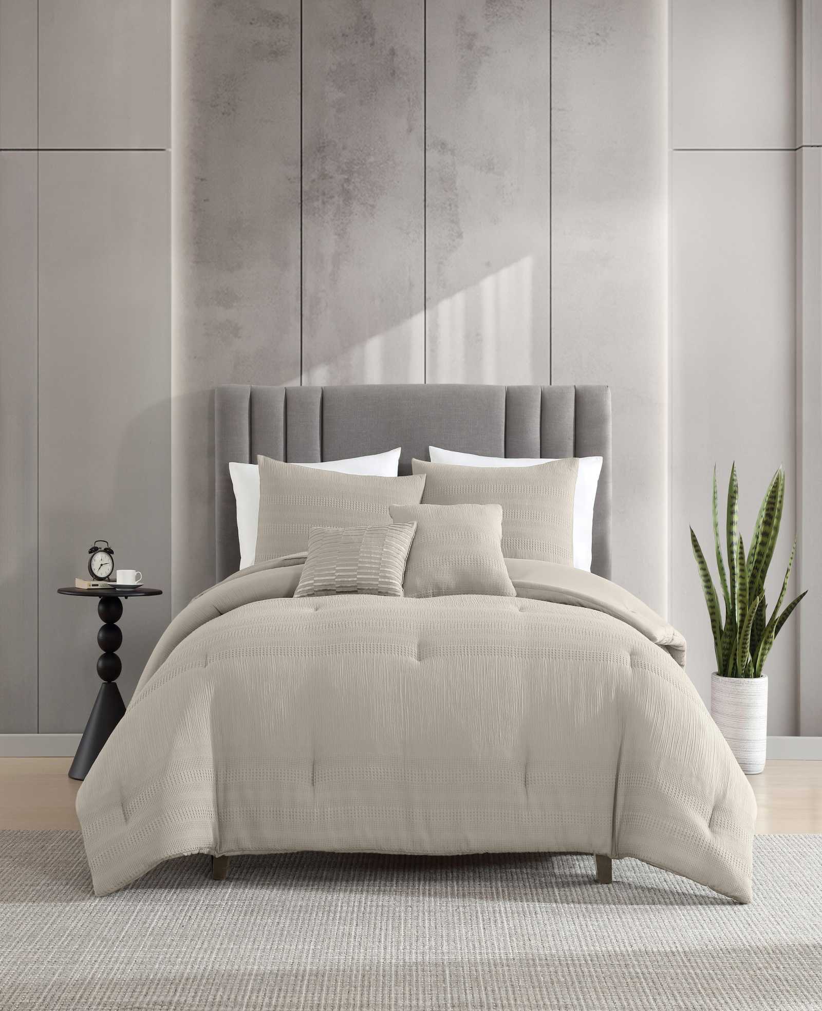 Kenneth Cole Reaction Home & Bedding Variegated Waffle set piumone beige