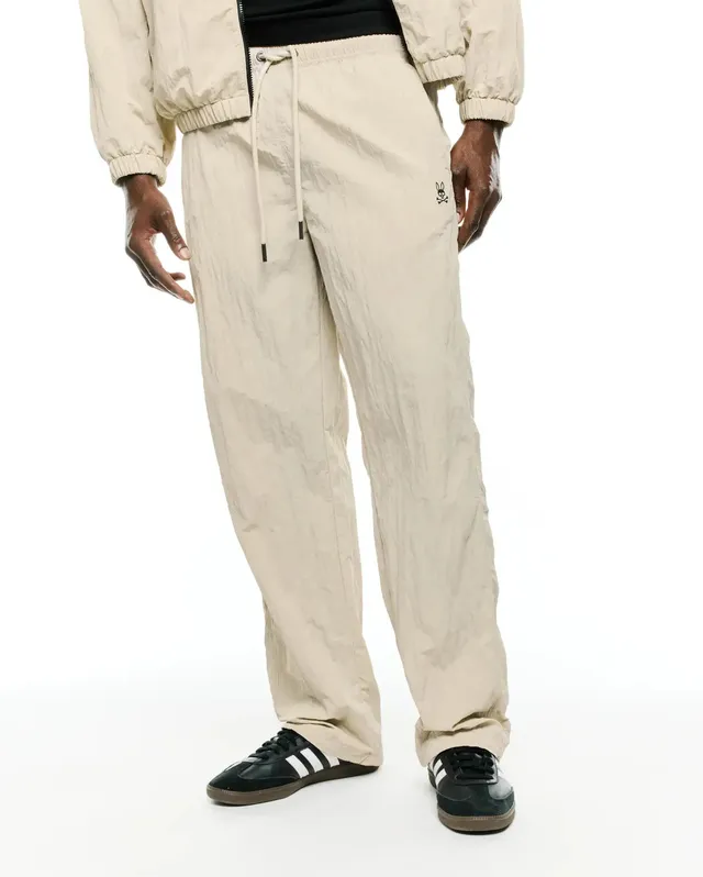 Psycho Bunny Men's Pants Alder Relaxed Fit Nylon Pants pantaloni beige