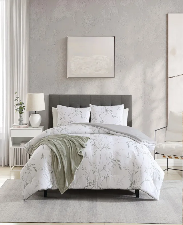 Kenneth Cole Reaction Home & Bedding Ink Wash Vine Comforter + Sham Set set piumone verde